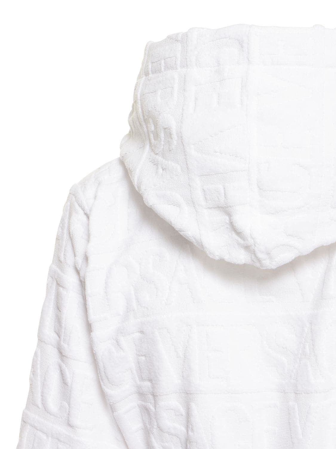 Shop Versace Short Cotton Bathrobe In Bianco