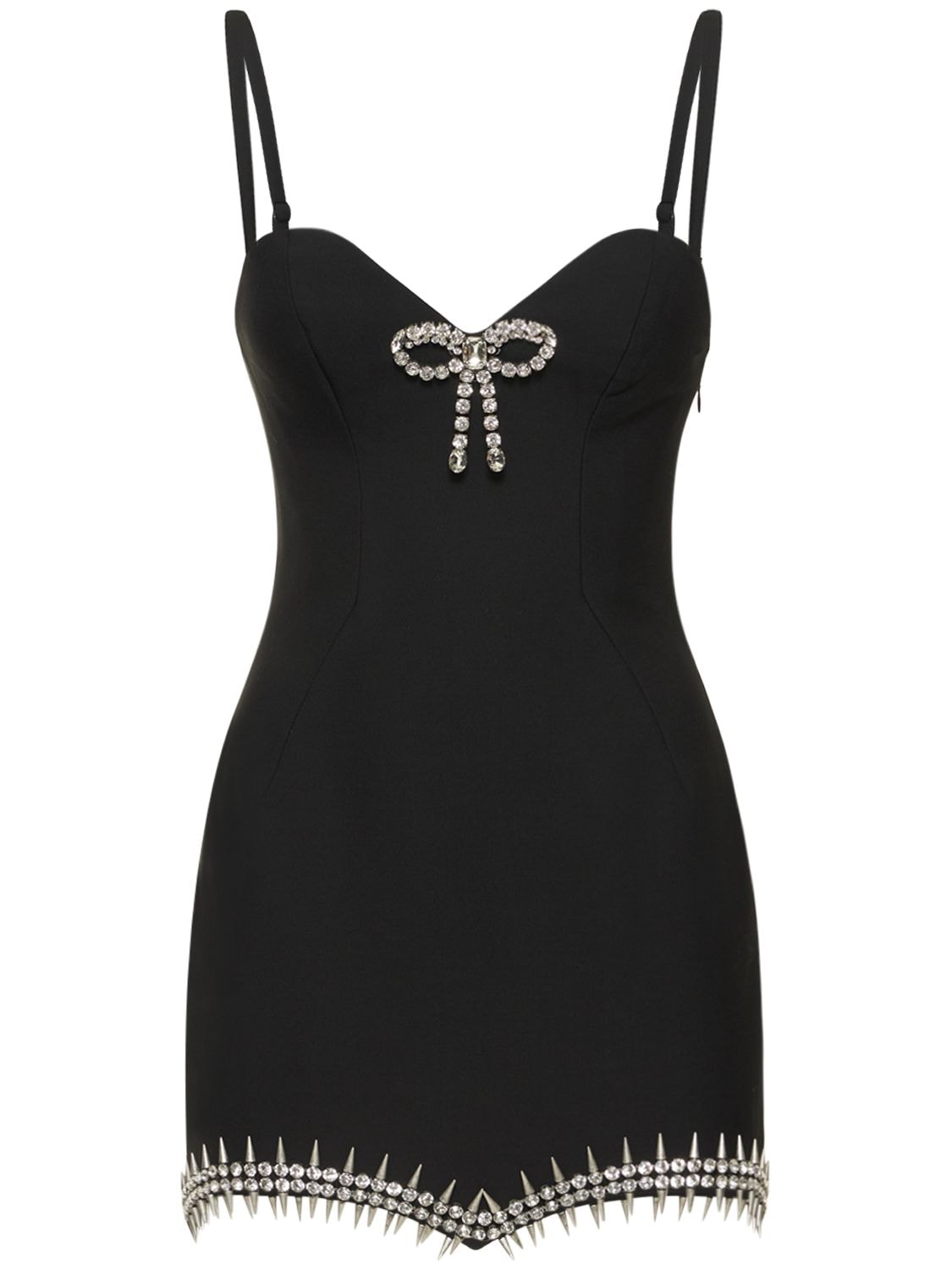 Shop Area Embellished Spike Mini Dress In Black