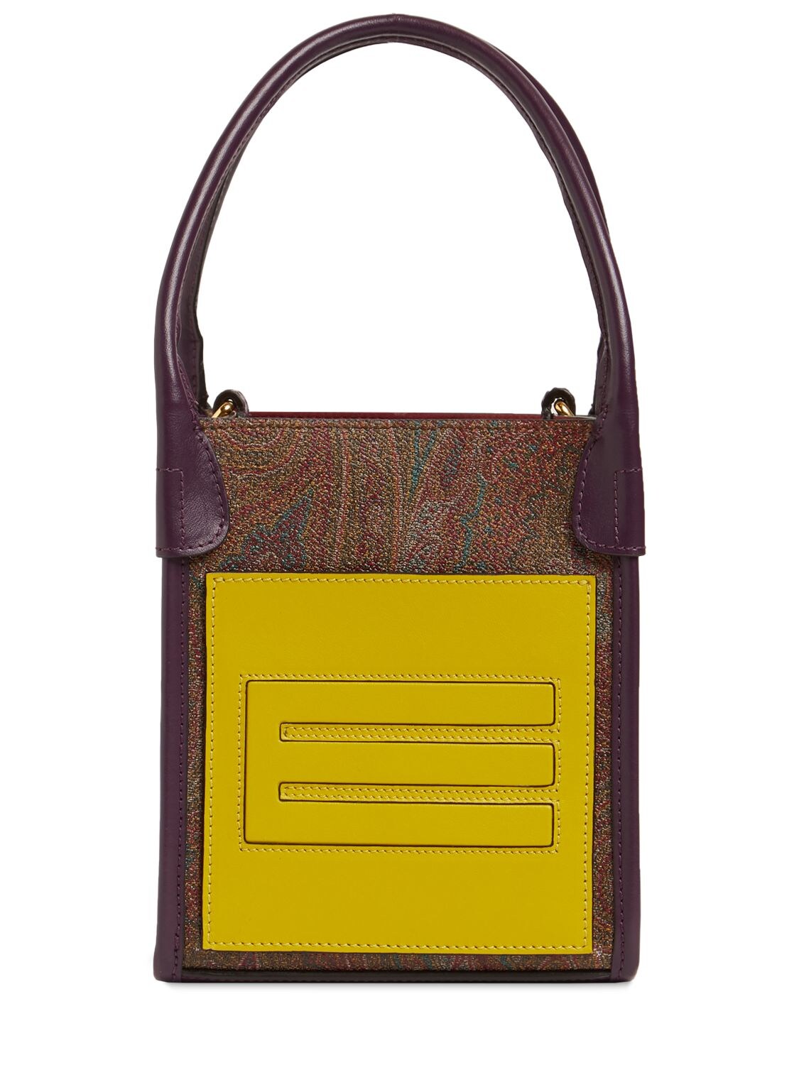 Cube Paisley Print Top Handle Bag In Multicolor