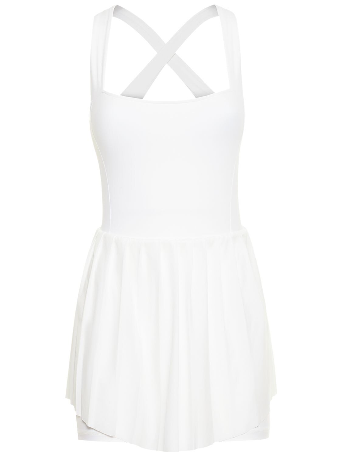 Varley Carina Stretch Tech Tennis Dress In White