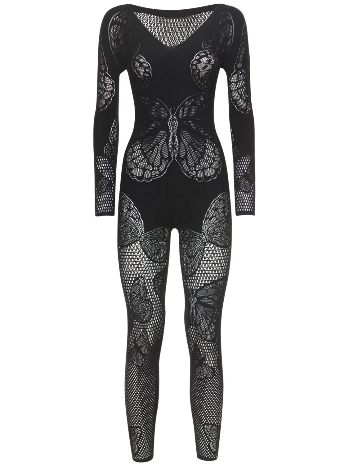 Wolford Butterfly Stretch Tech Jumpsuit In Black