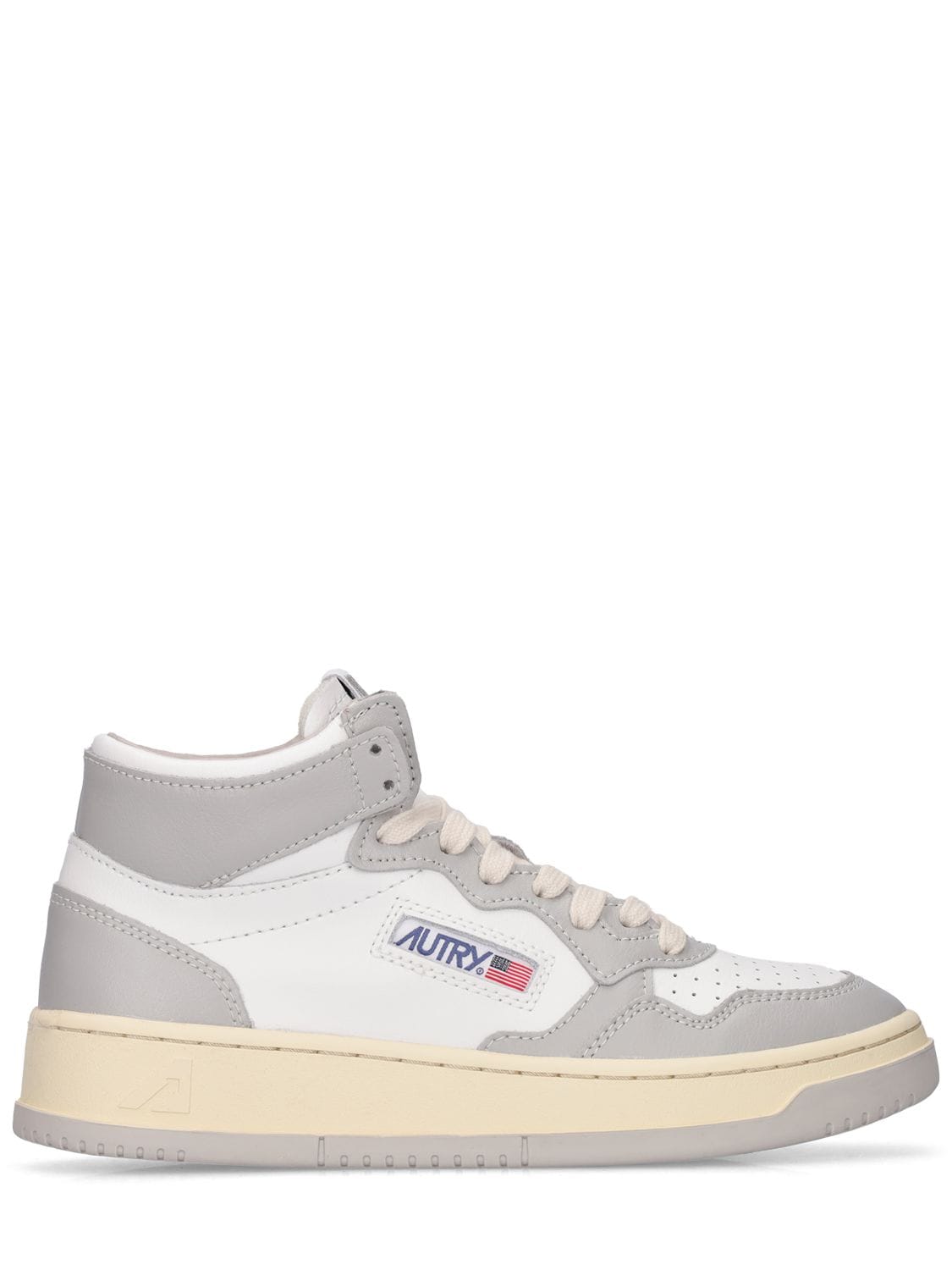 AUTRY MEDALIST TWO-TONE HIGH LEATHER SNEAKERS