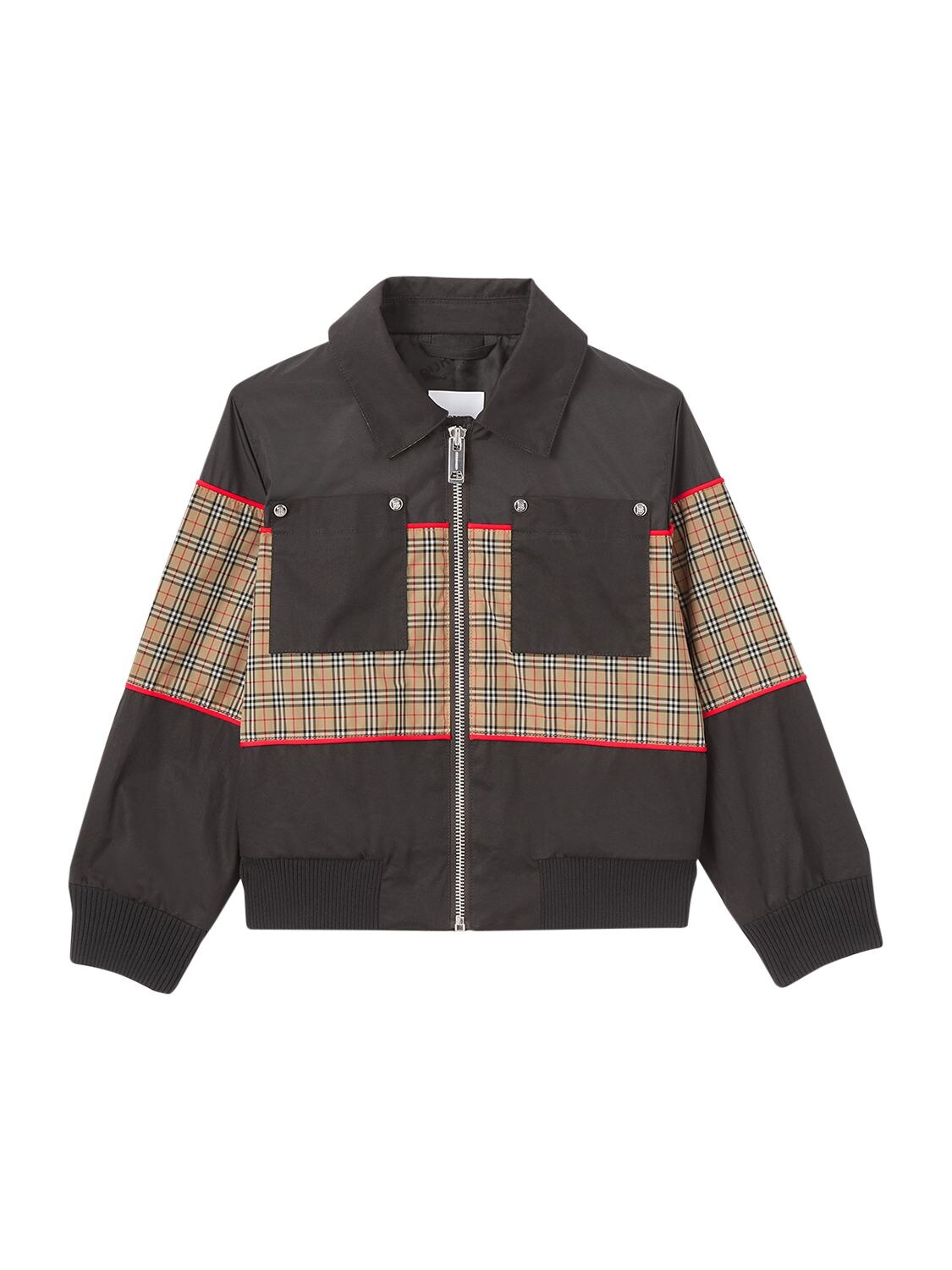 BURBERRY BOMBER JACKET W/ CHECK INSERTS