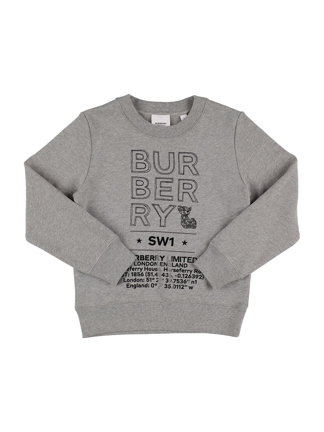 Burberry Kids' Printed Cotton Sweatshirt In Grey