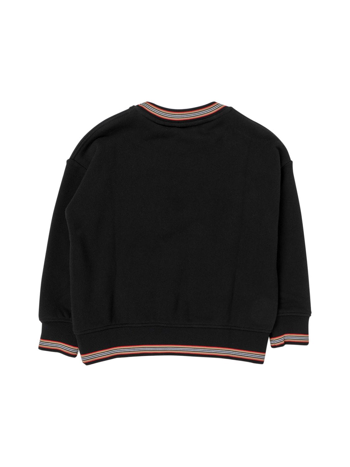 Shop Burberry Cotton Knit Sweater W/ Logo In Black