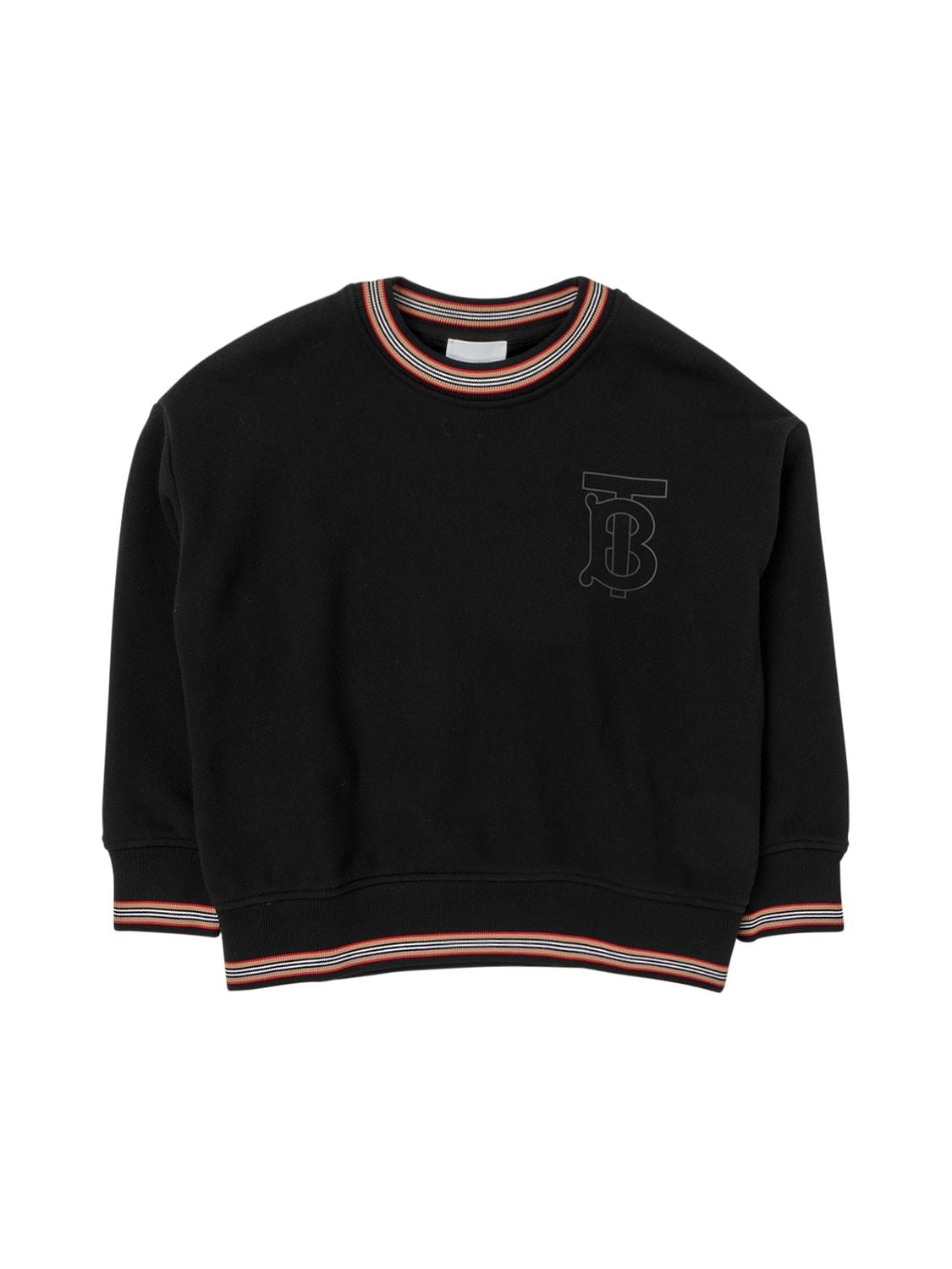 Burberry Kids' Cotton Knit Sweater W/ Logo In Black