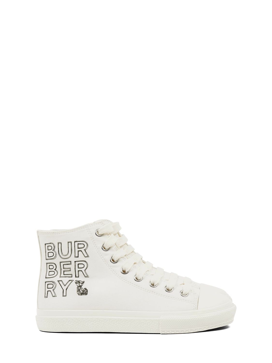 Logo Print Cotton Lace-up Sneakers