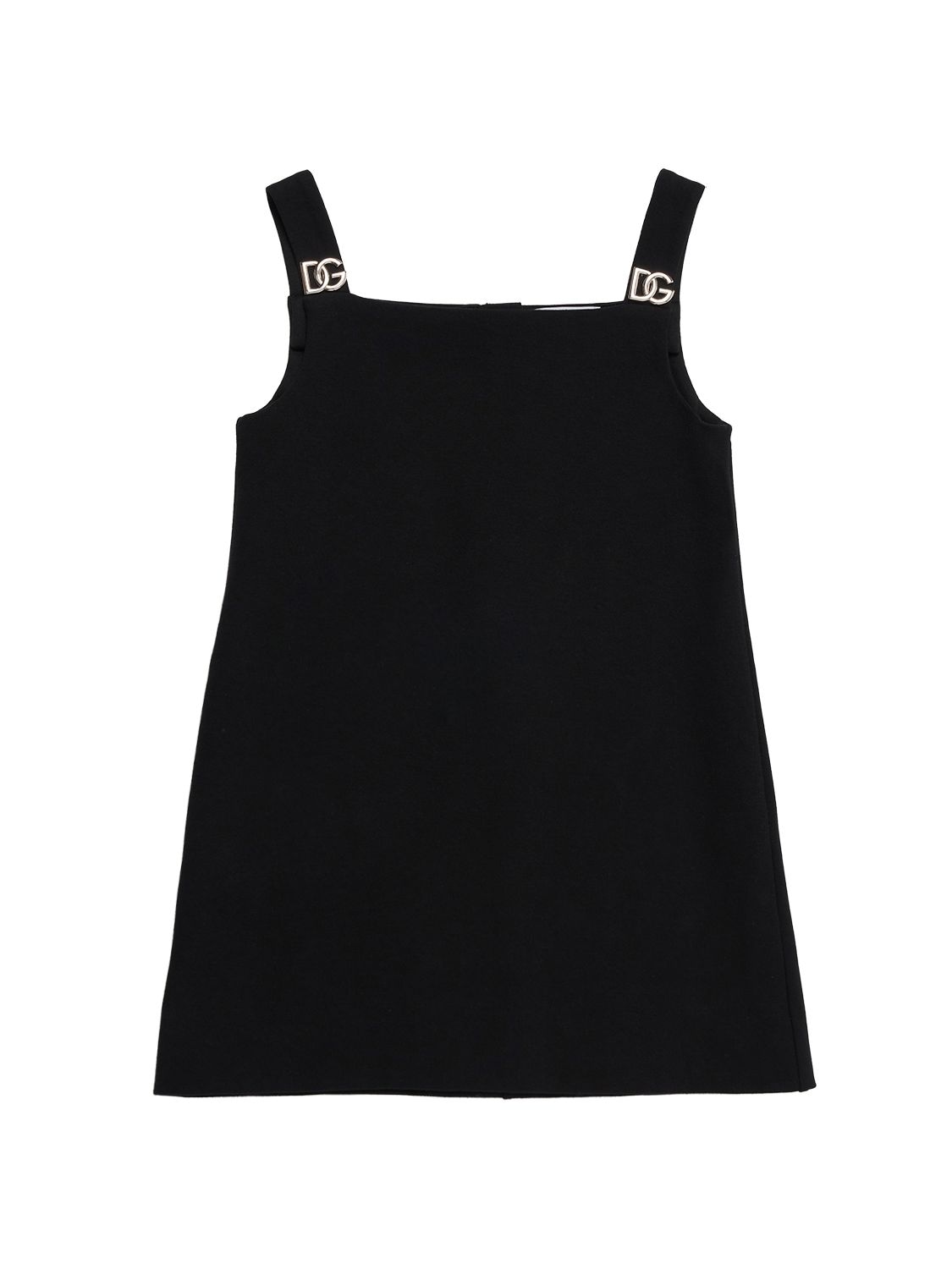 Dolce & Gabbana Kids' Sleeveless Cady Cotton Dress W/ Logos In Black