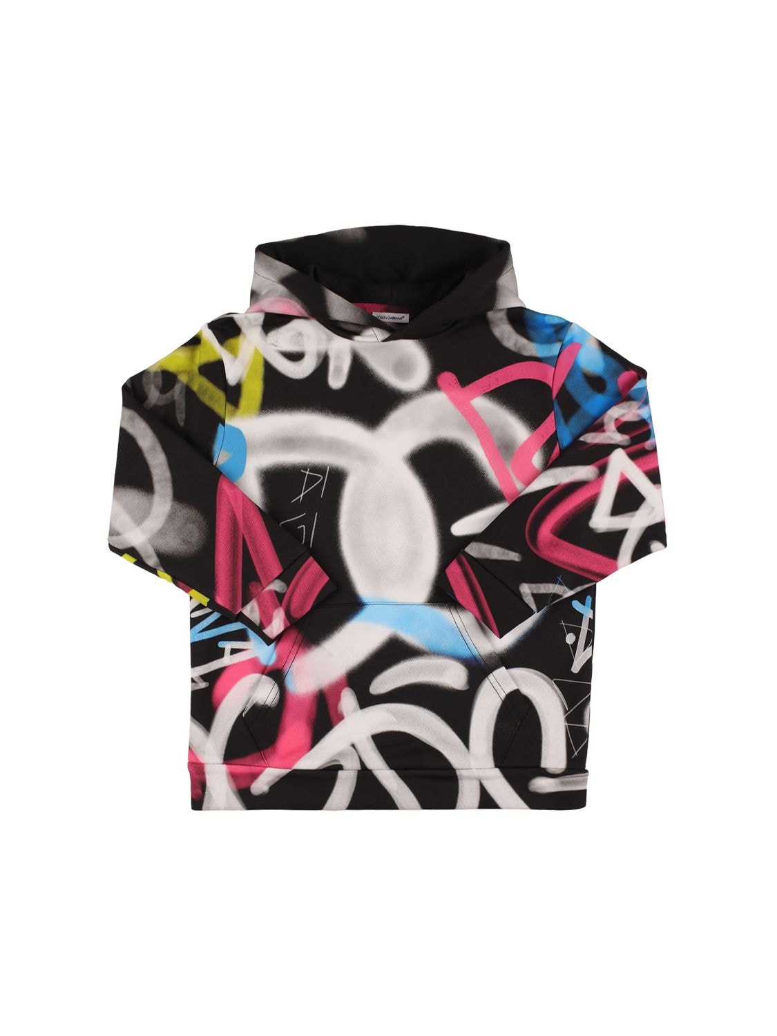 All Over Logo Print Cotton Hoodie