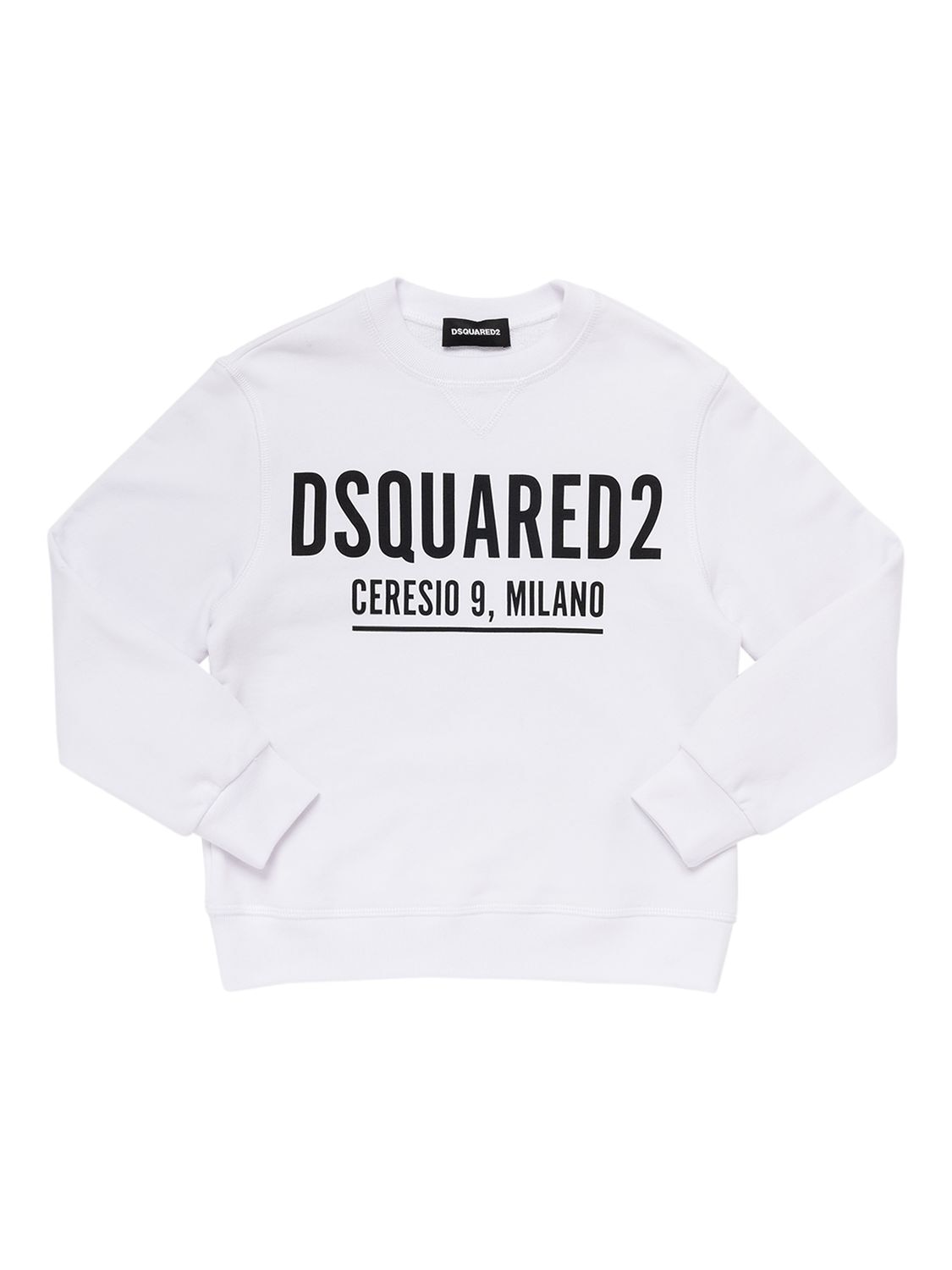 Dsquared2 Kids' Logo Print Cotton Sweatshirt In White