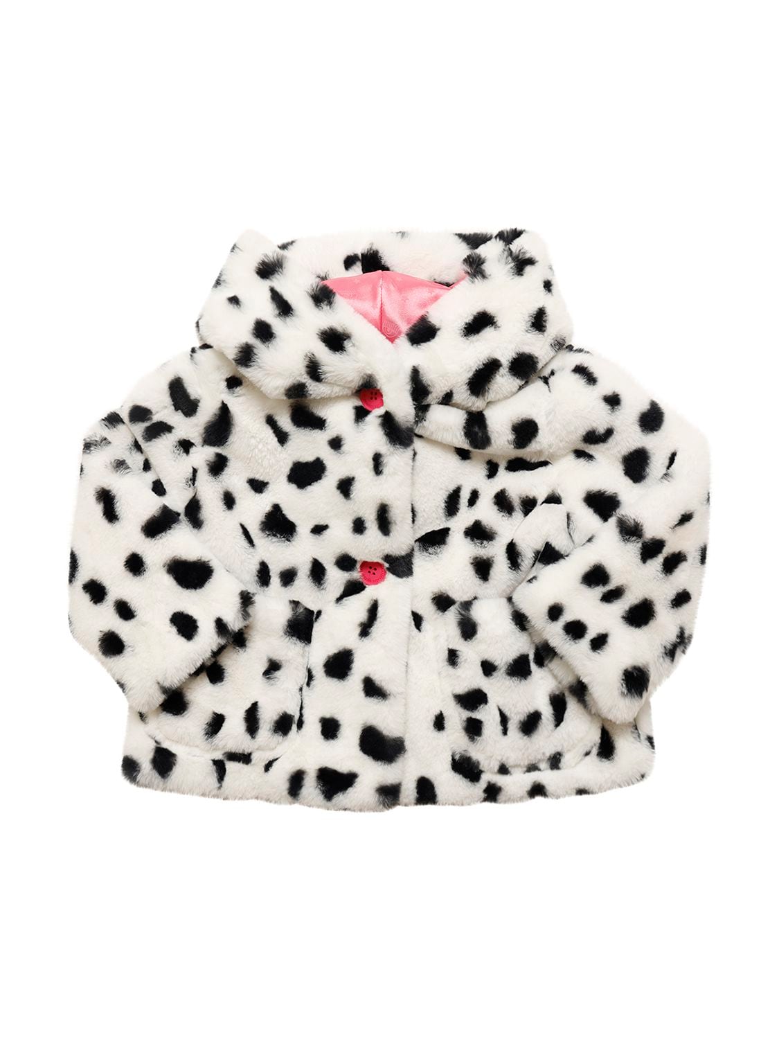 CHIARA FERRAGNI Dalmatian Printed Faux Fur Coat for Kids