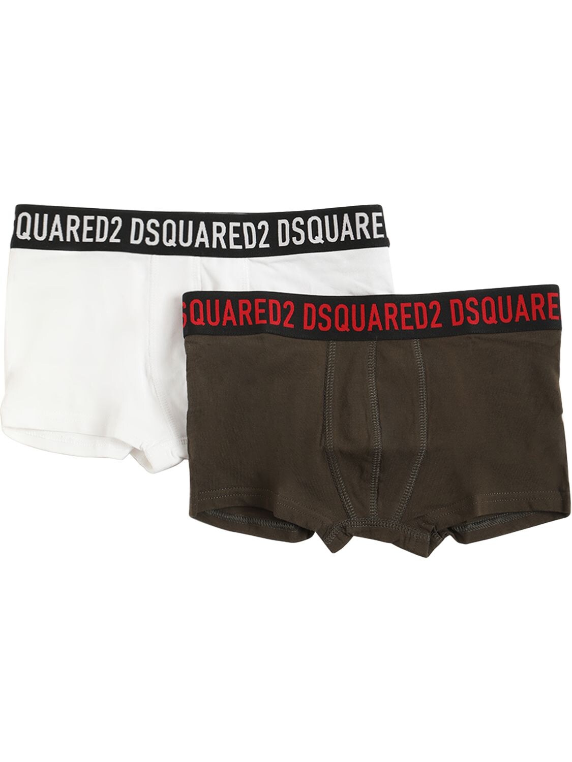 DSQUARED2 SET OF 2 LOGO COTTON BOXER BRIEFS