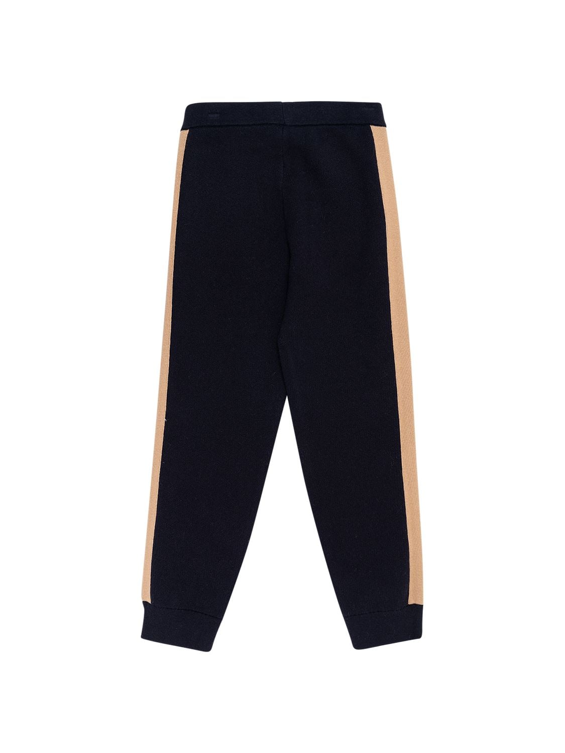 Chloé Kids' Organic Cotton & Wool Pants W/side Bands In Navy | ModeSens