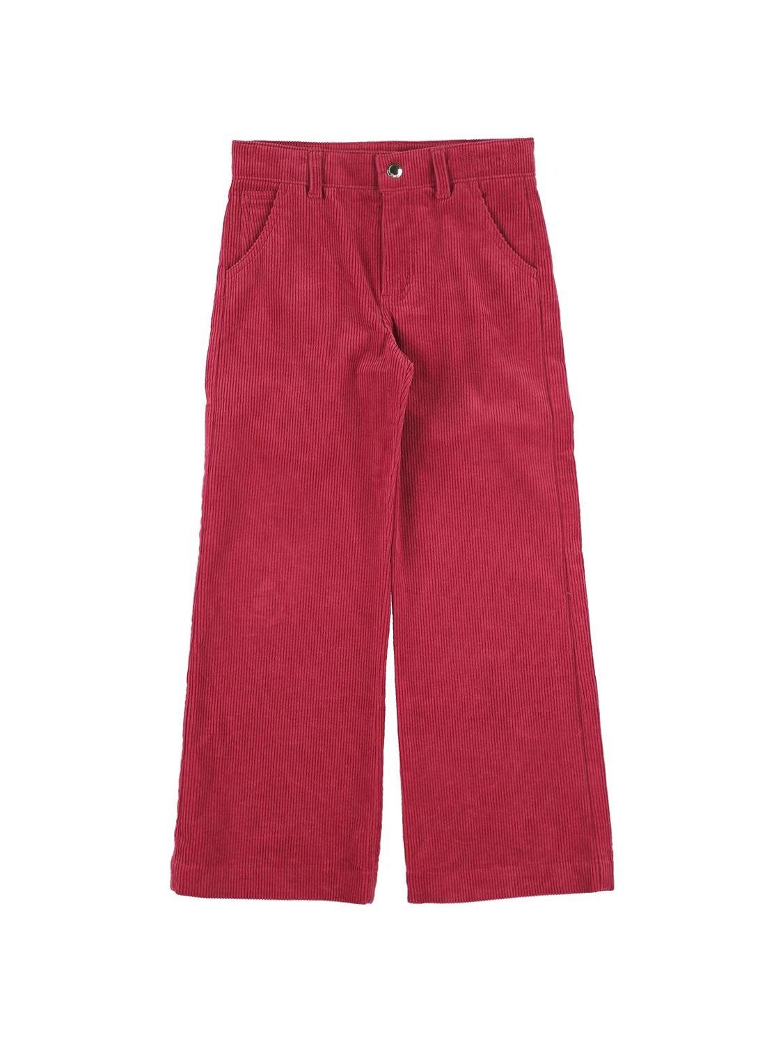 Chloé Organic Cotton Corduroy Pants In Dark Pink