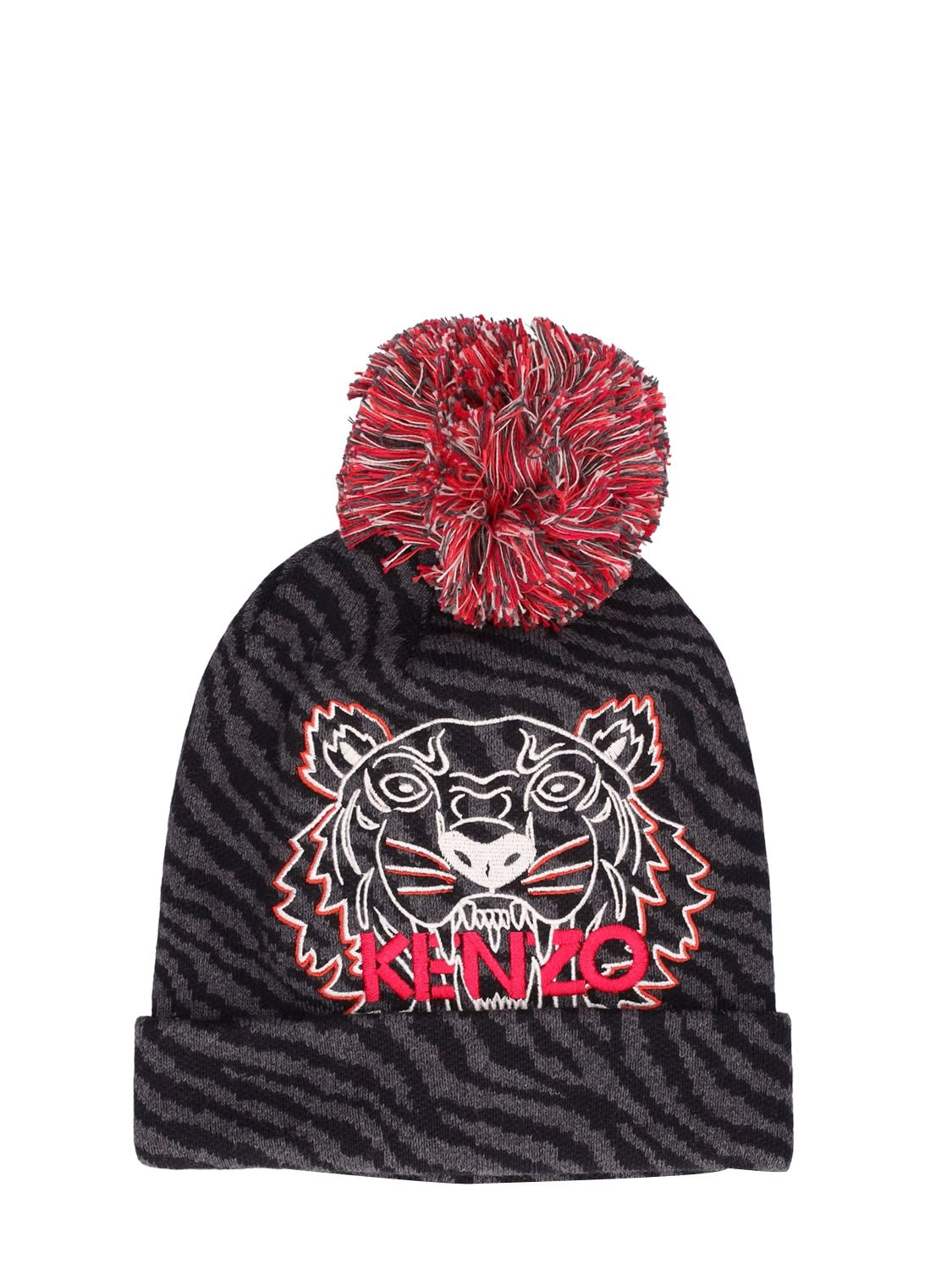 KENZO EMBROIDERED COTTON BLEND KNIT BEANIE