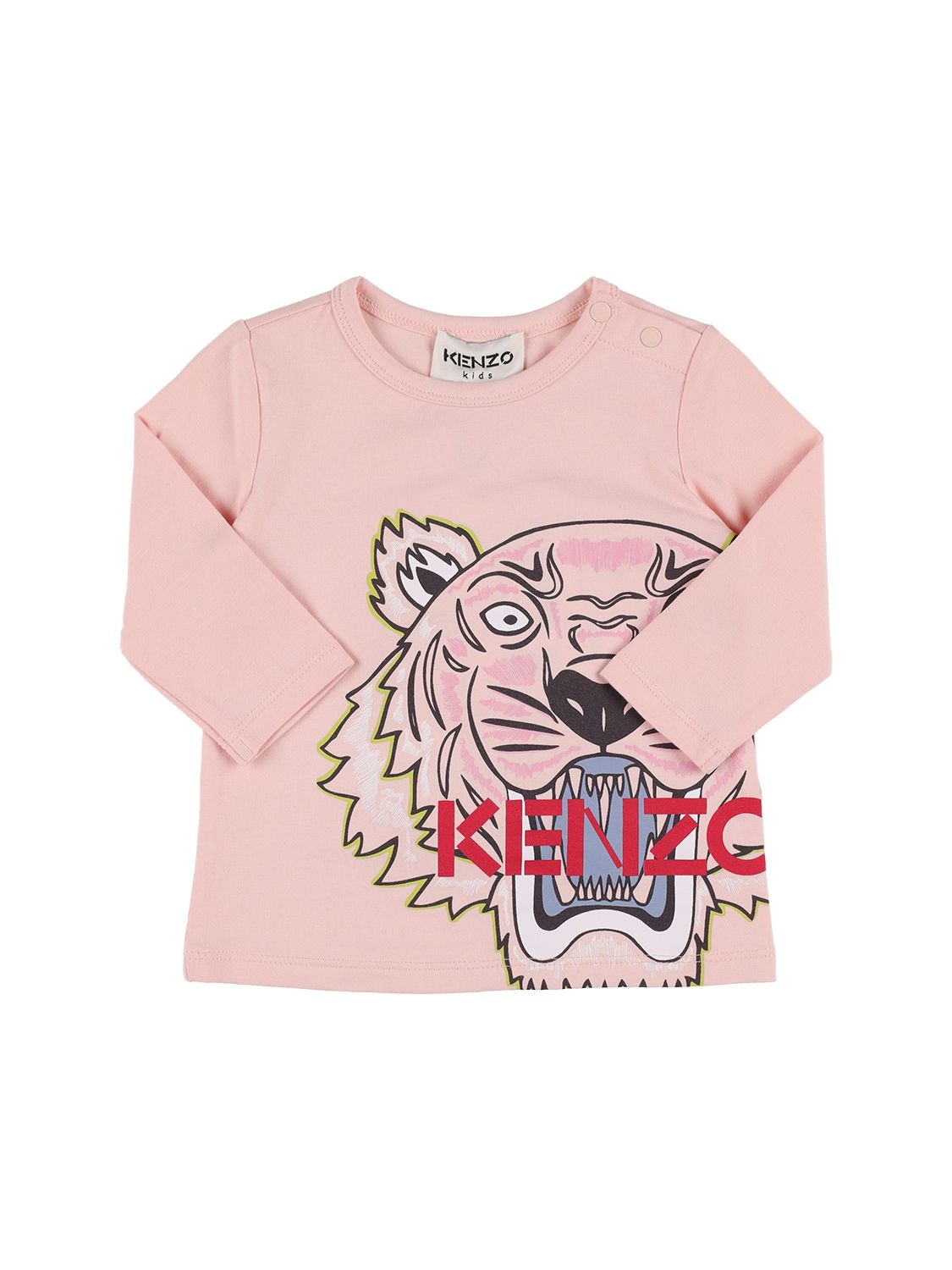 Kenzo Kids - Printed organic cotton t-shirt - Pink | Luisaviaroma