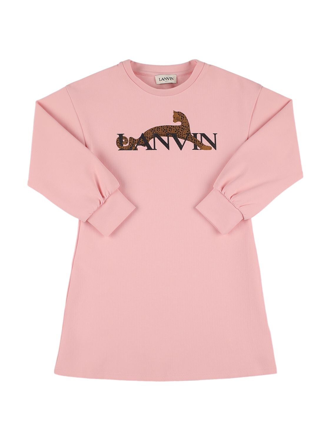 Lanvin Kids' Printed Double Interlock Dress In Pink