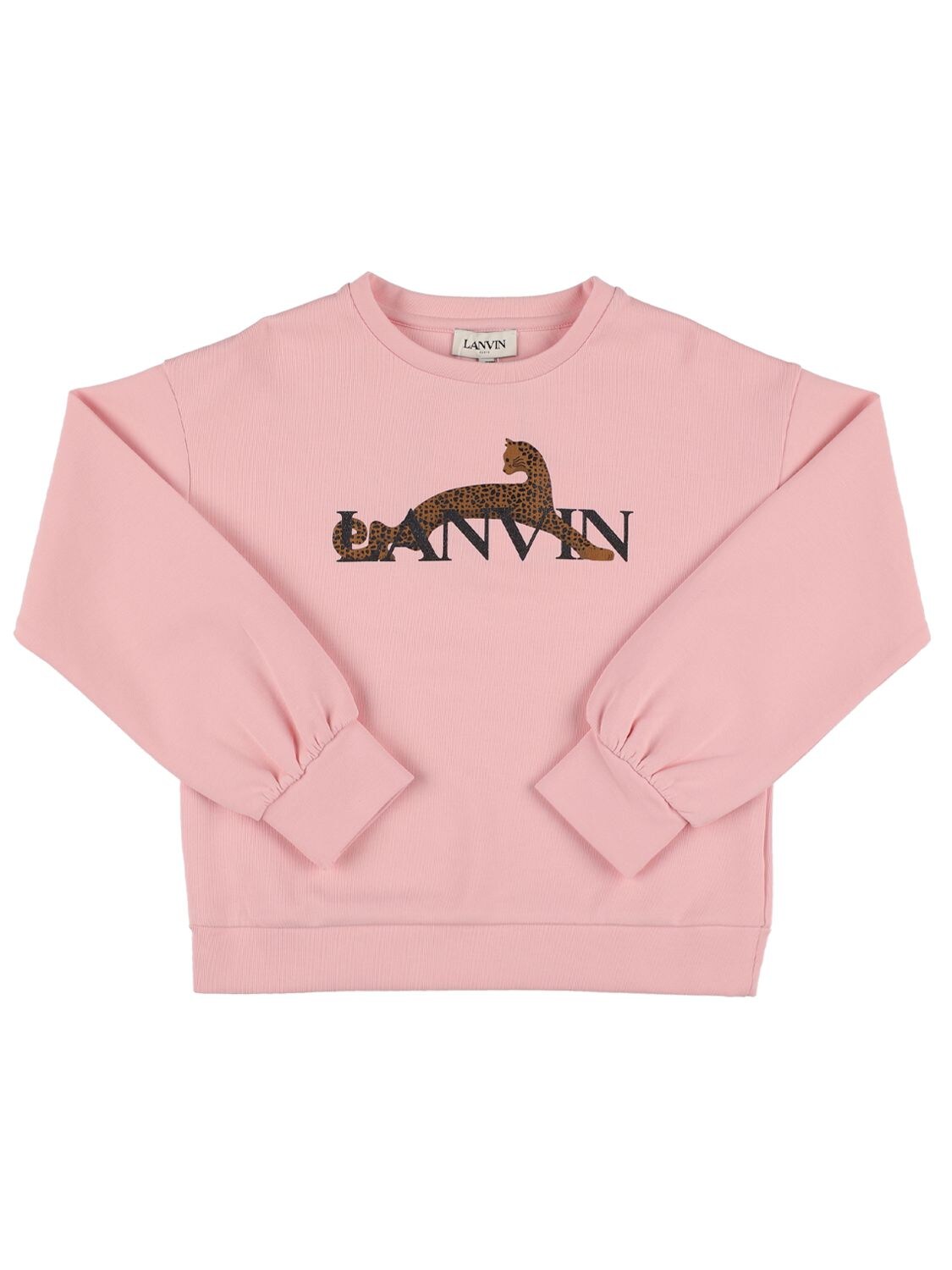 Lanvin Kids' Printed Double Interlock Sweatshirt In Pink