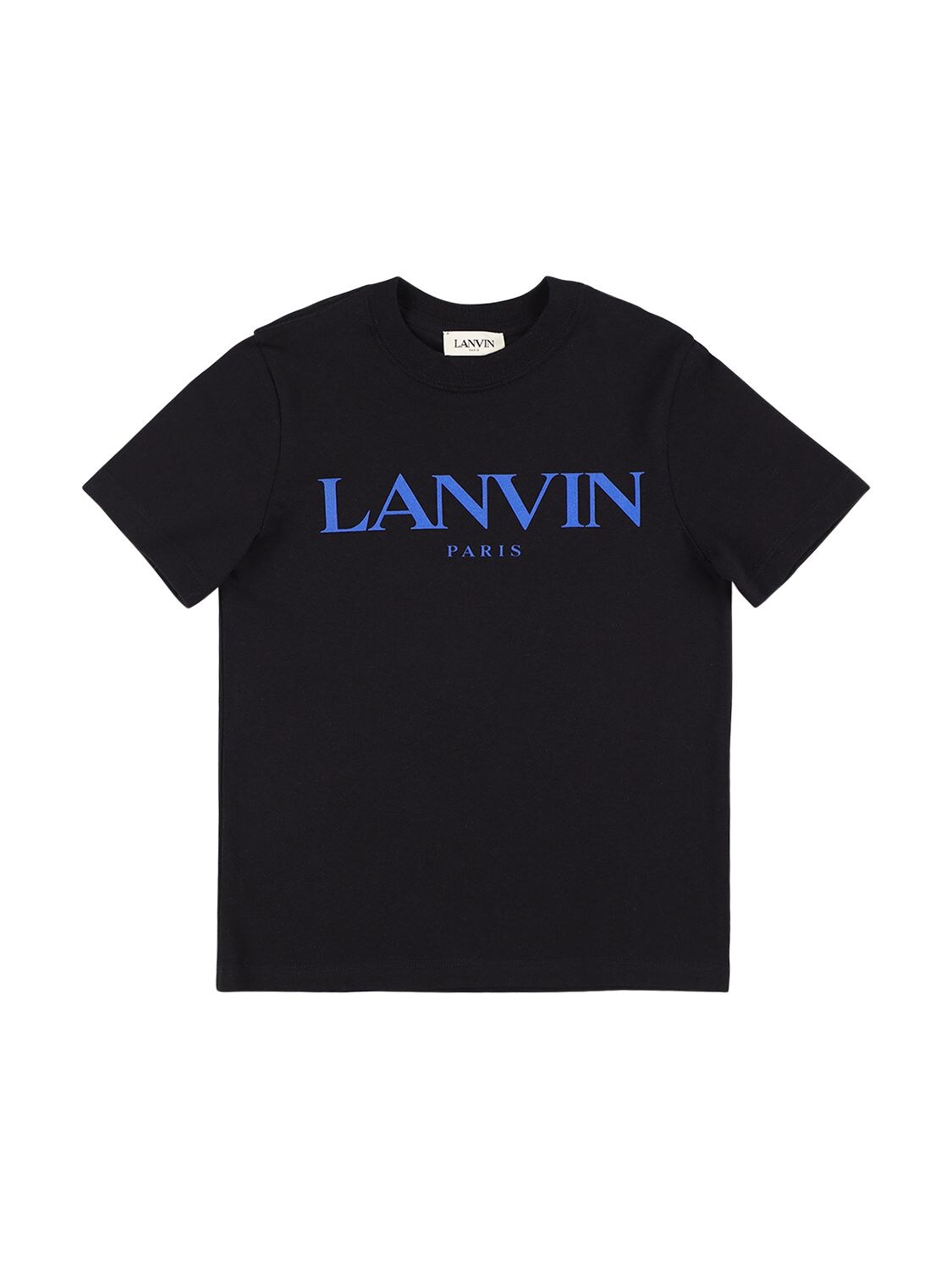 Lanvin Kids' Logo Print Cotton Jersey T-shirt In Black