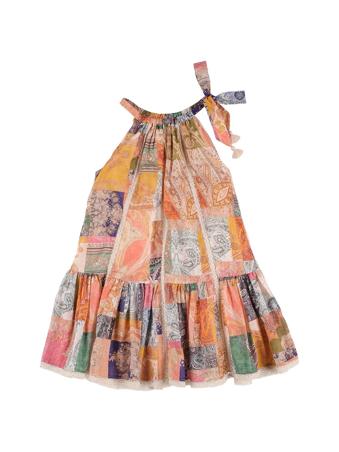 Paisley Patchwork Printed Cotton Dress