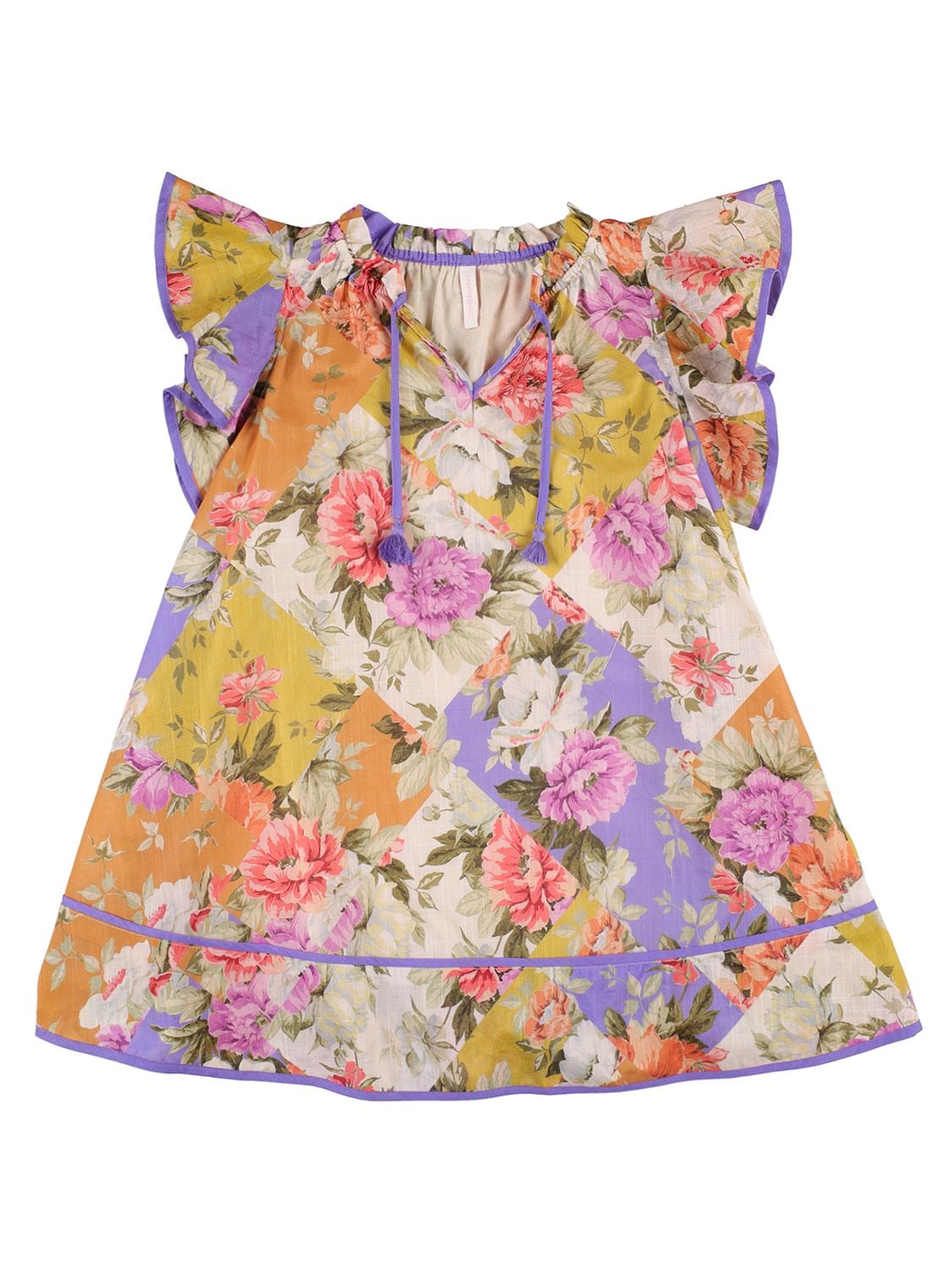 Zimmermann Kids' Floral Printed Cotton Dress In Multicolor | ModeSens