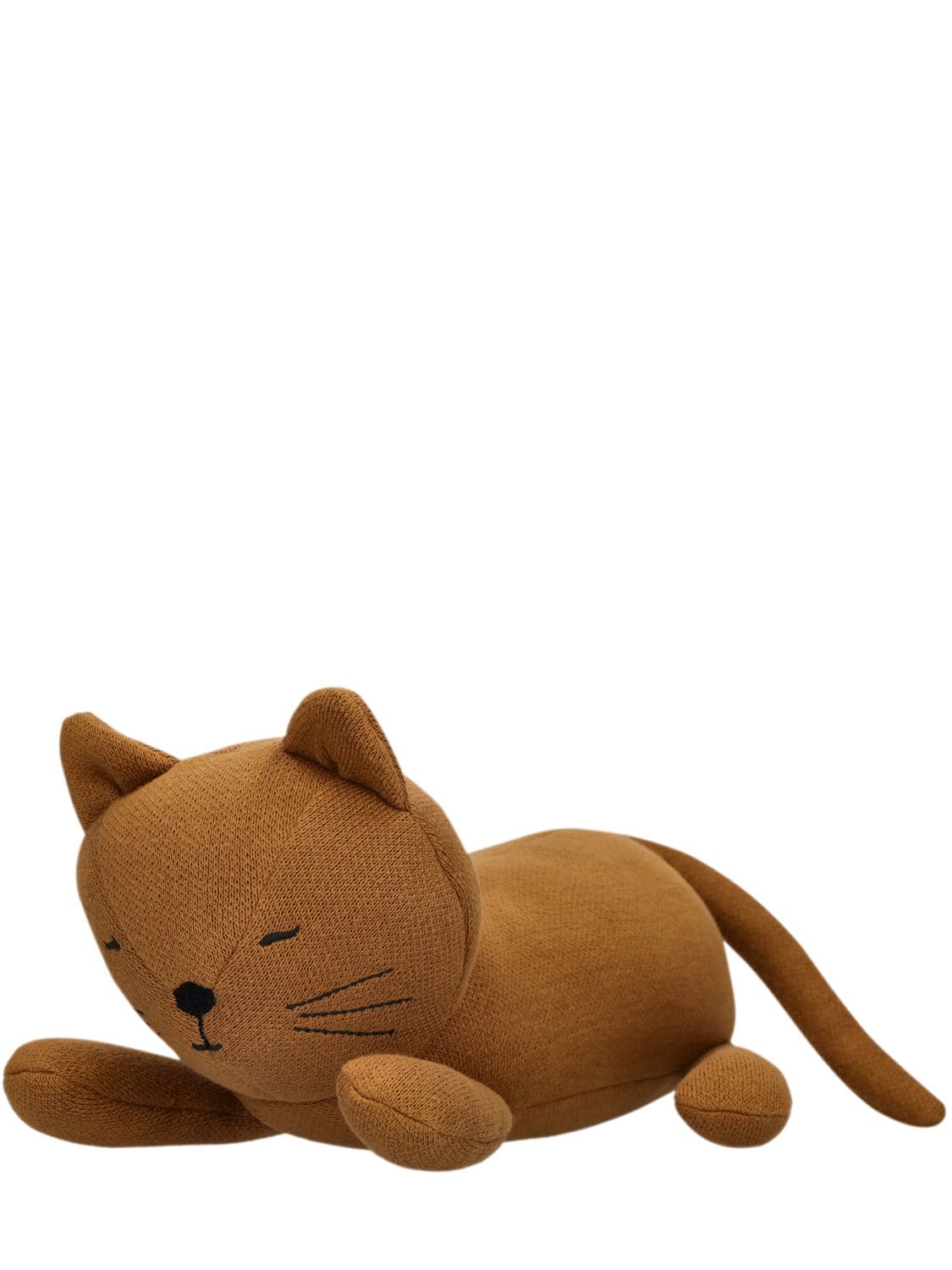 Liewood Kids' Cat Organic Cotton Plush Toy In Brown