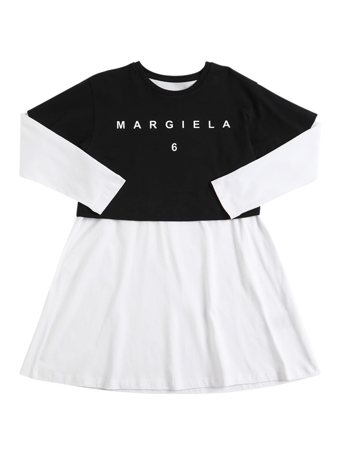 MM6 MAISON MARGIELA LOGO印花棉质平纹针织连衣裙