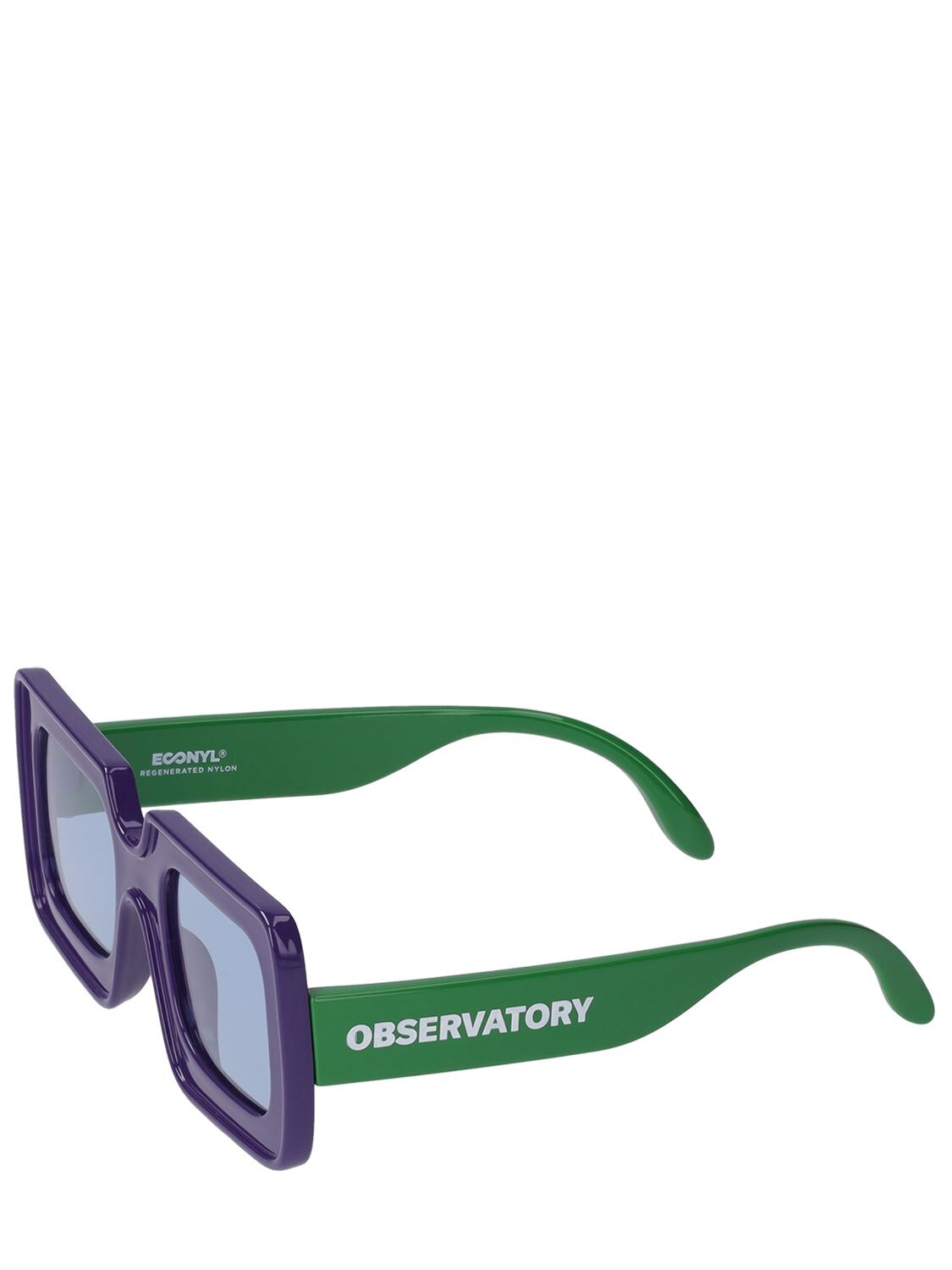 Shop The Animals Observatory Logo Print Recycled Poly Sunglasses In Purple,green