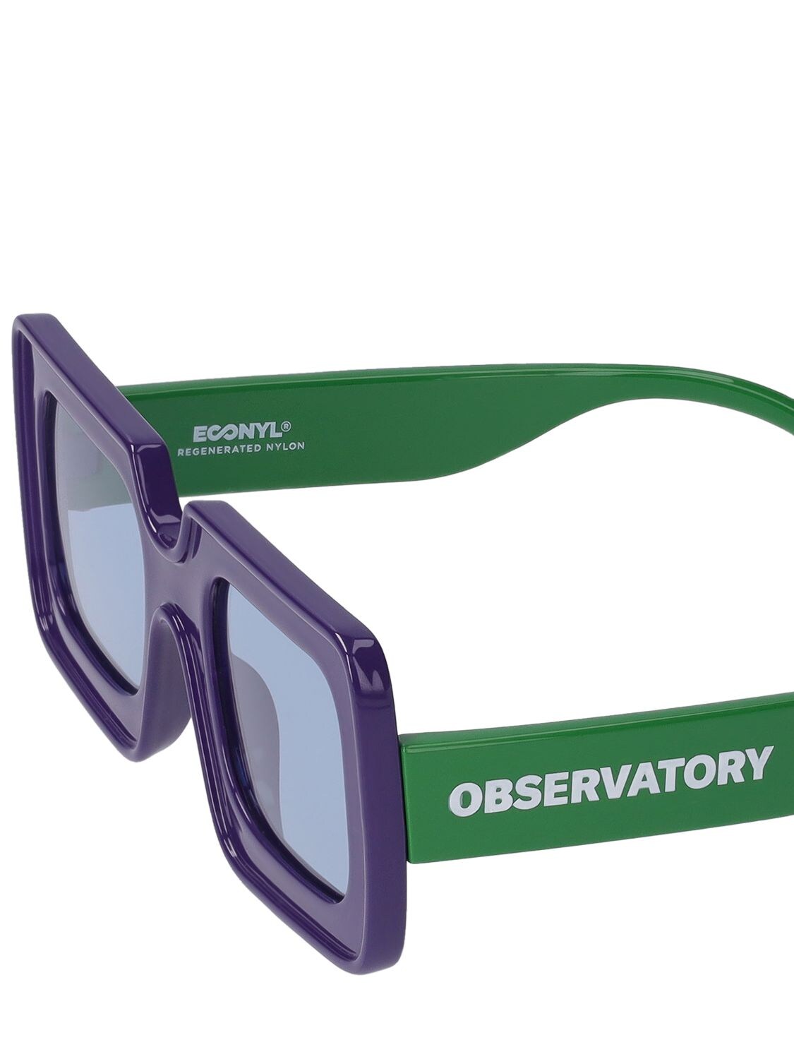 Shop The Animals Observatory Logo Print Recycled Poly Sunglasses In Purple,green