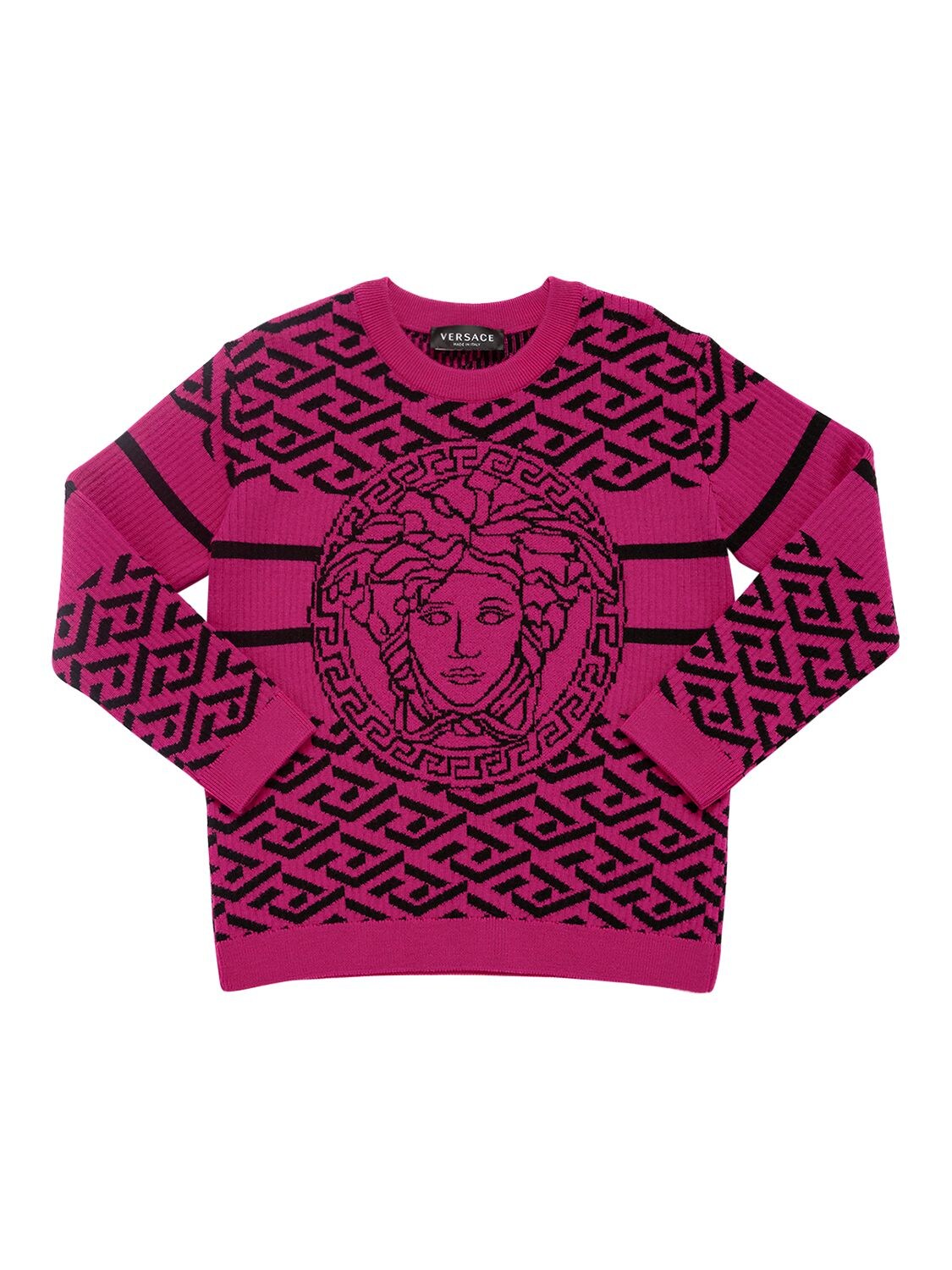 VERSACE JACQUARD WOOL KNIT jumper