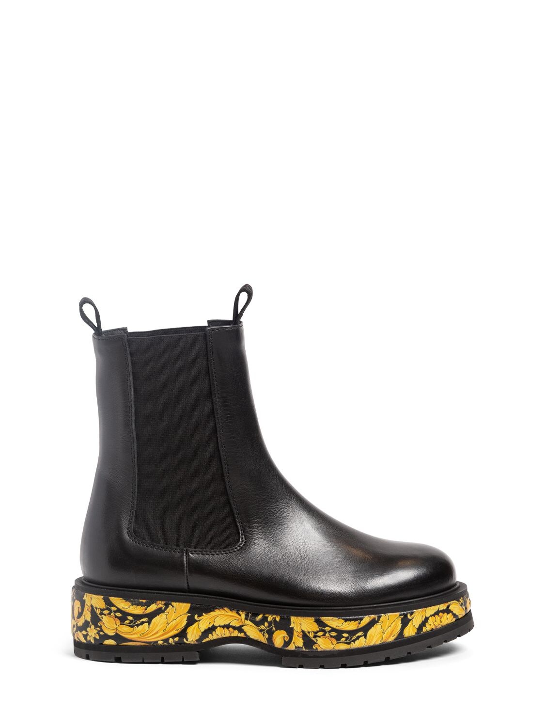 Baroque Print Leather Boots
