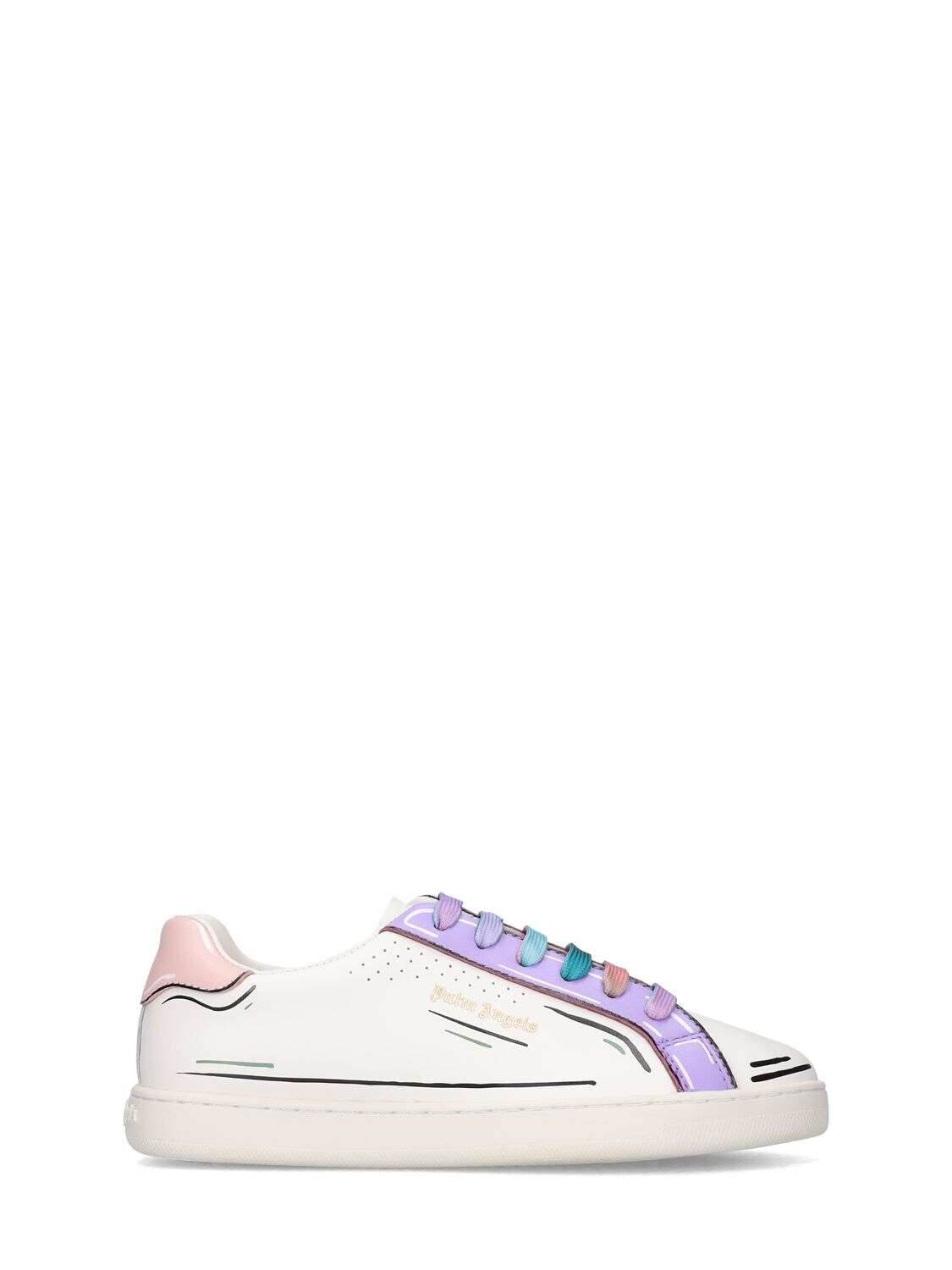 Printed Leather Lace-up Sneakers