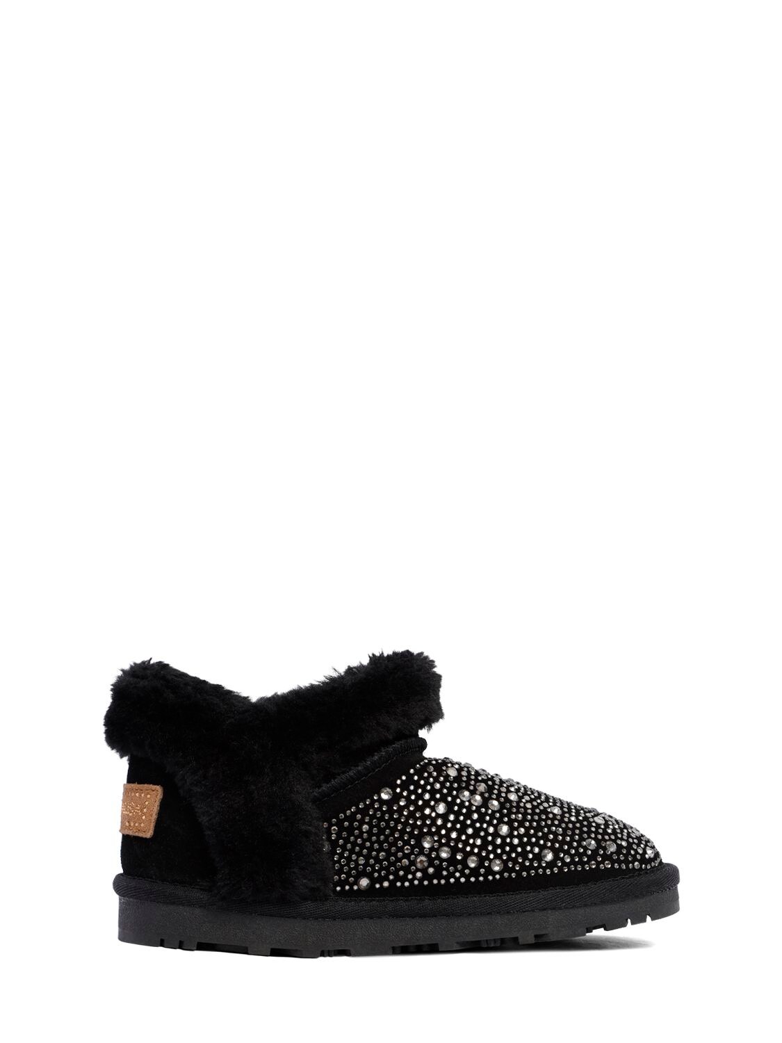 MONNALISA EMBELLISHED ANKLE BOOTS W/ FAUX FUR