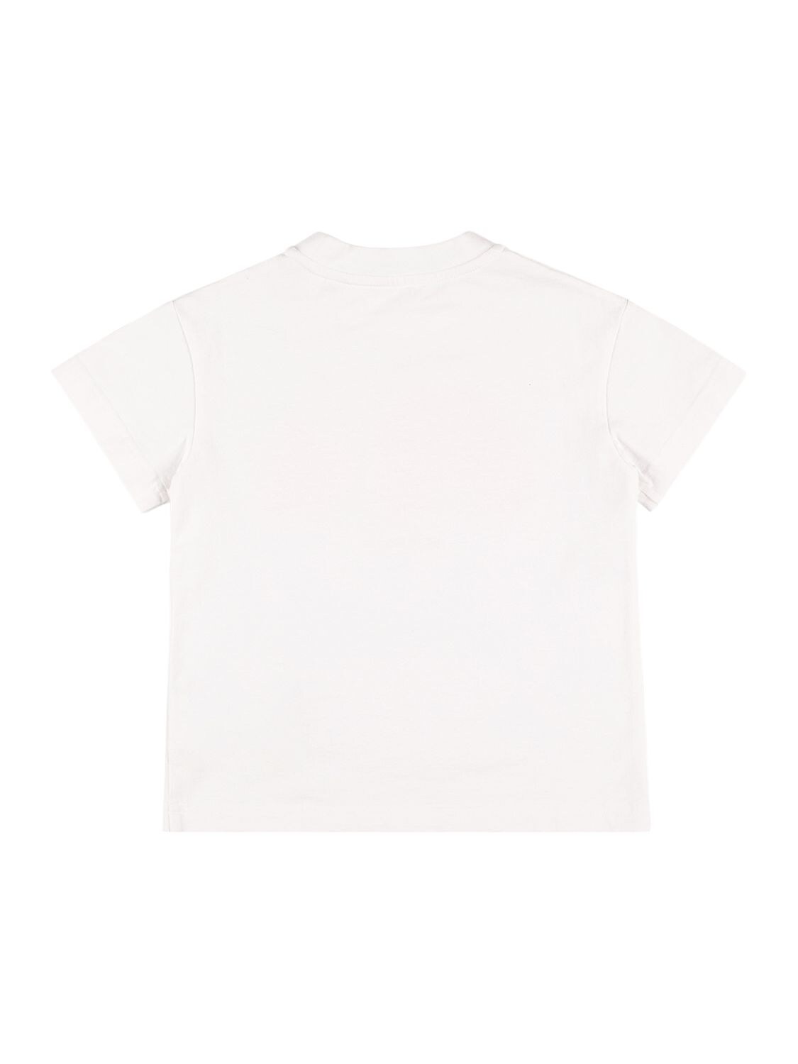 Shop Palm Angels Bear Print Cotton Jersey T-shirt In White