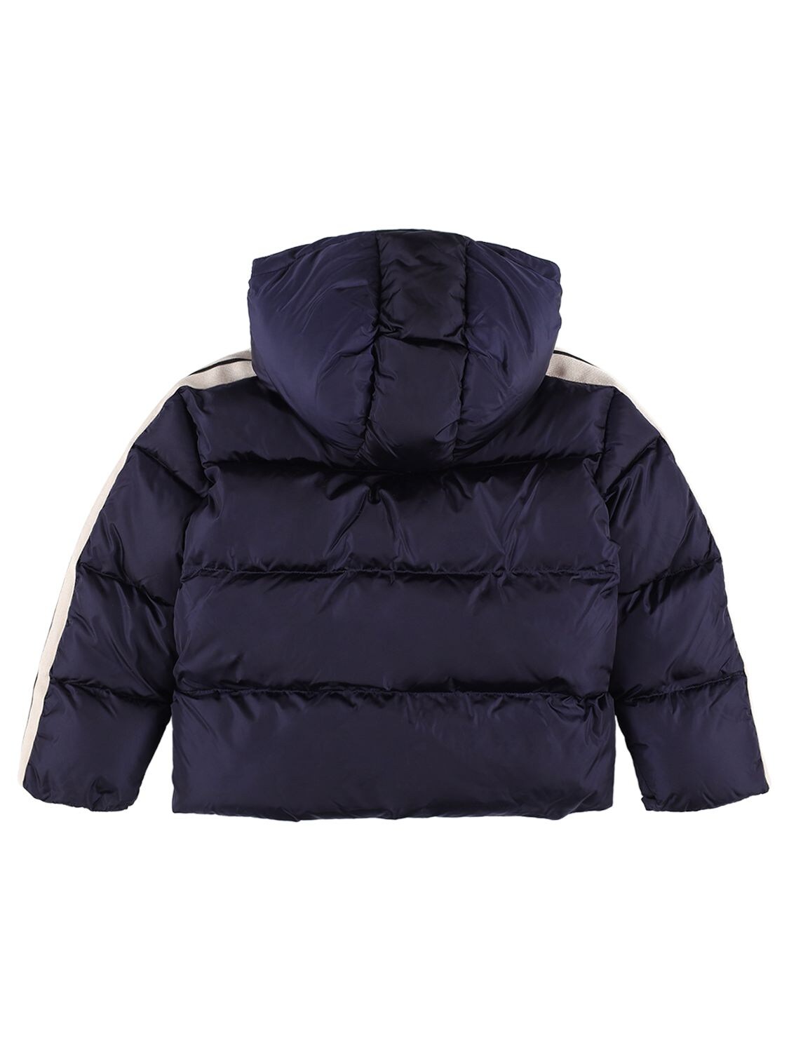 Shop Palm Angels Nylon Puffer Jacket W/ Logo In 네이비