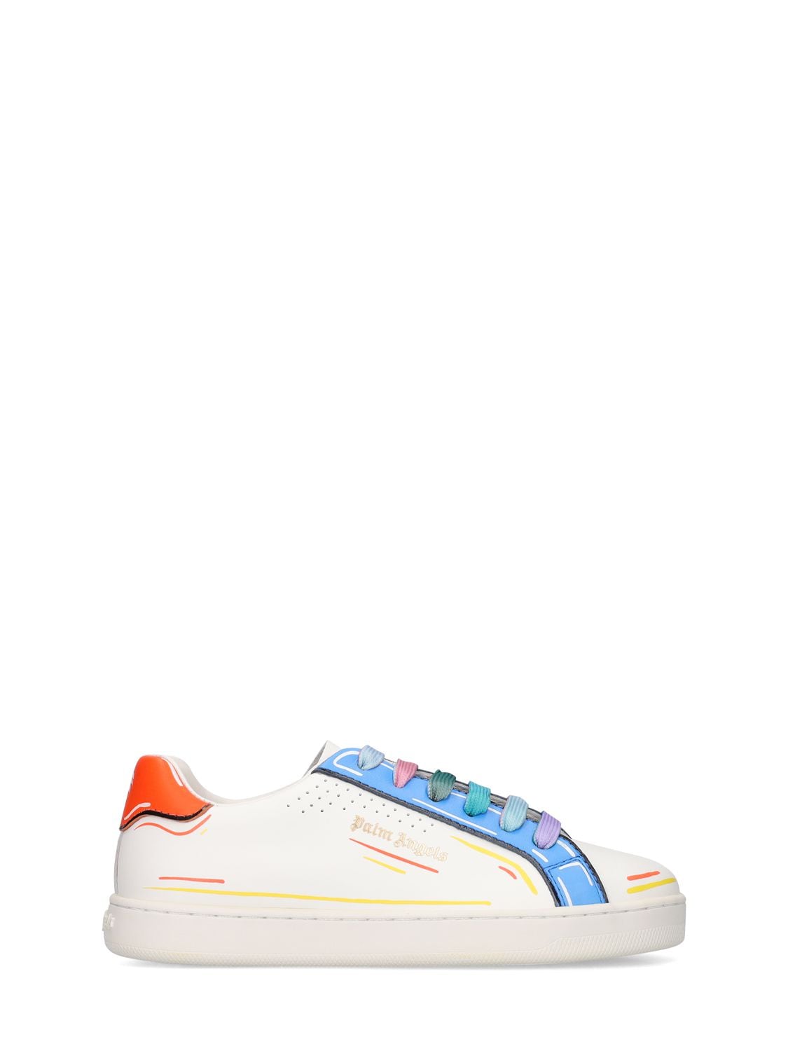 Printed Leather Lace-up Sneakers