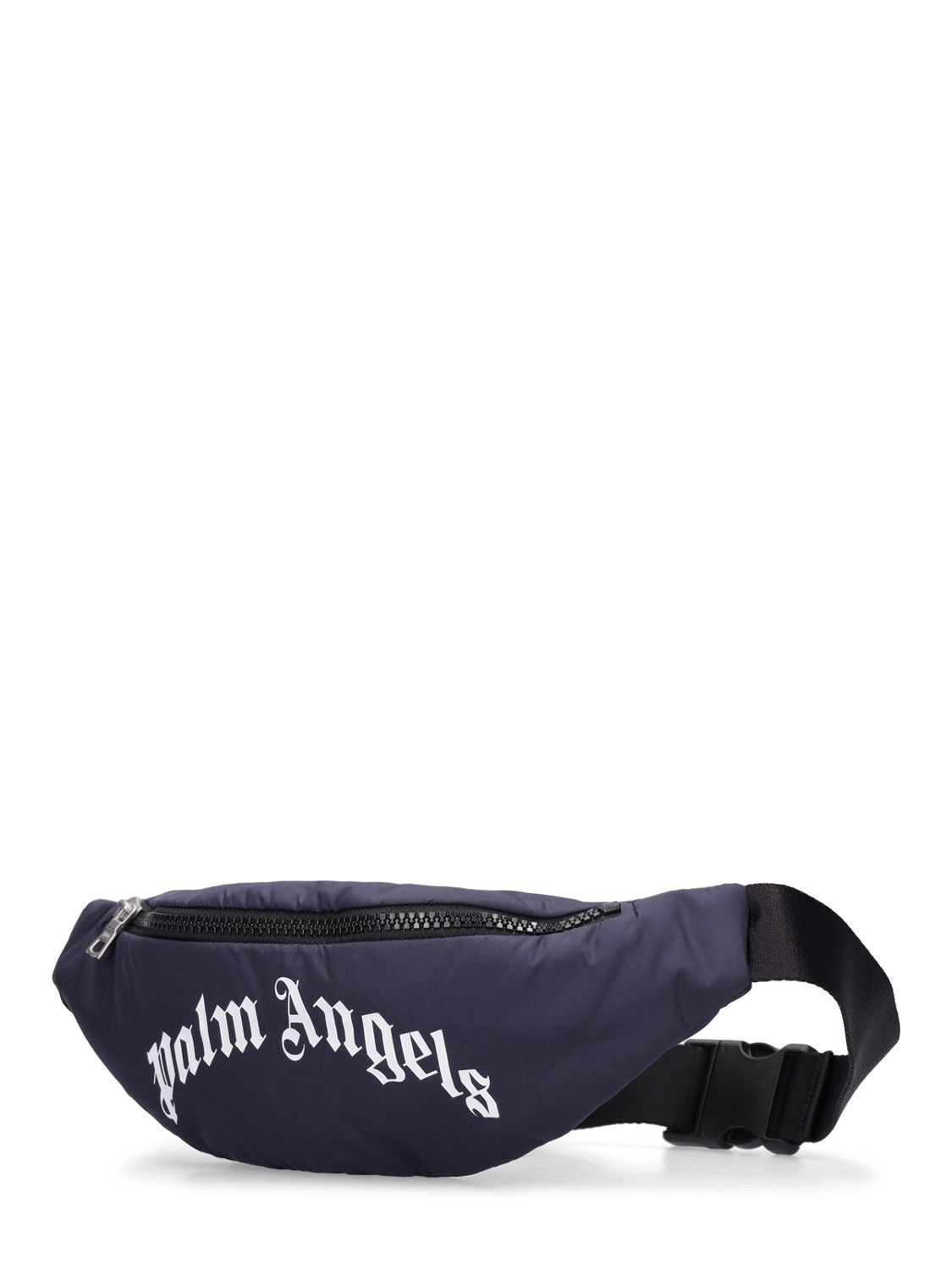 Shop Palm Angels Logo Print Nylon Belt Bag In Navy