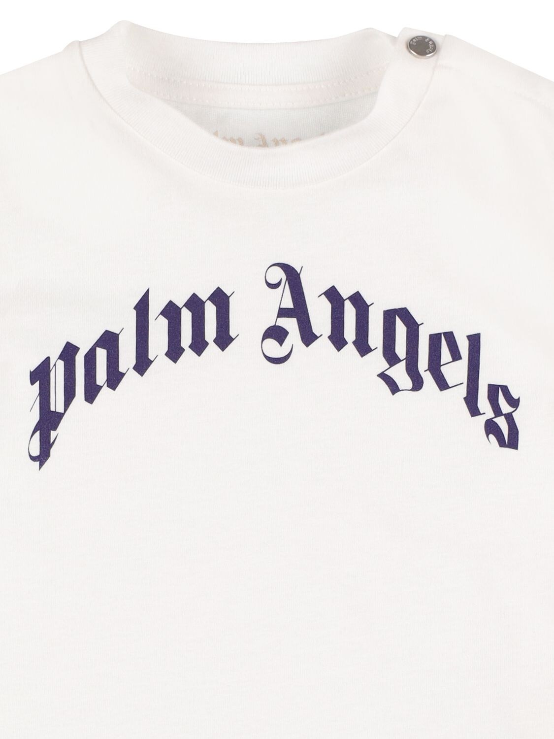Shop Palm Angels Logo Print Cotton Jersey T-shirt In White