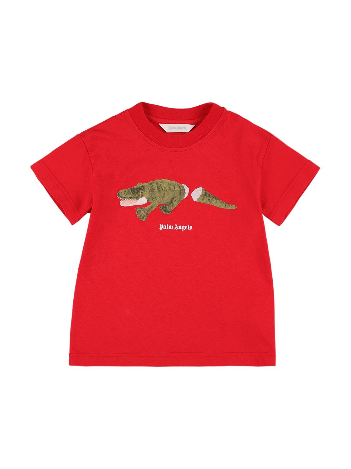 Crocodile Print Cotton Jersey T-shirt