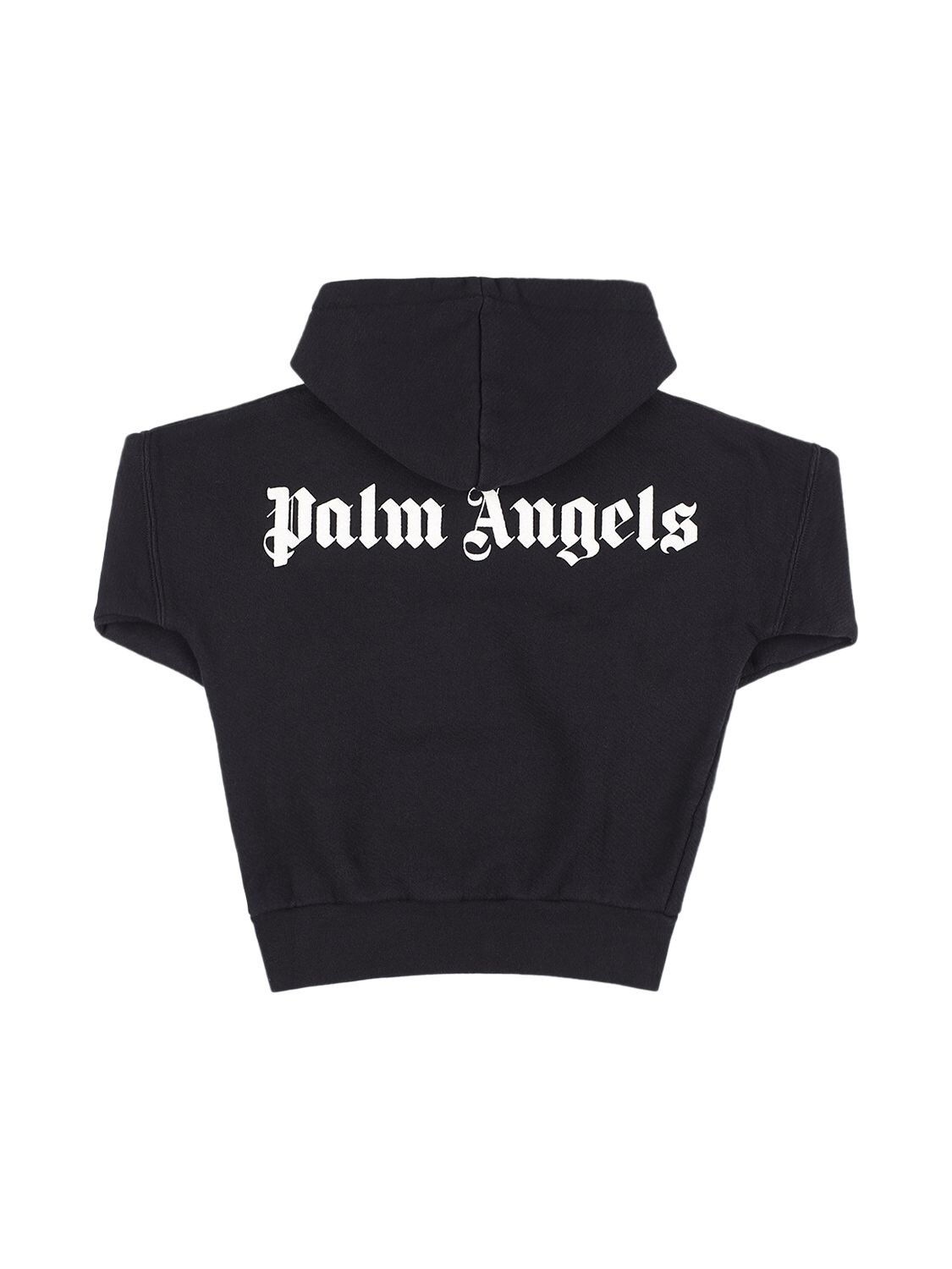 PALM ANGELS LOGO PRINT COTTON HOODIE SWEATSHIRT 