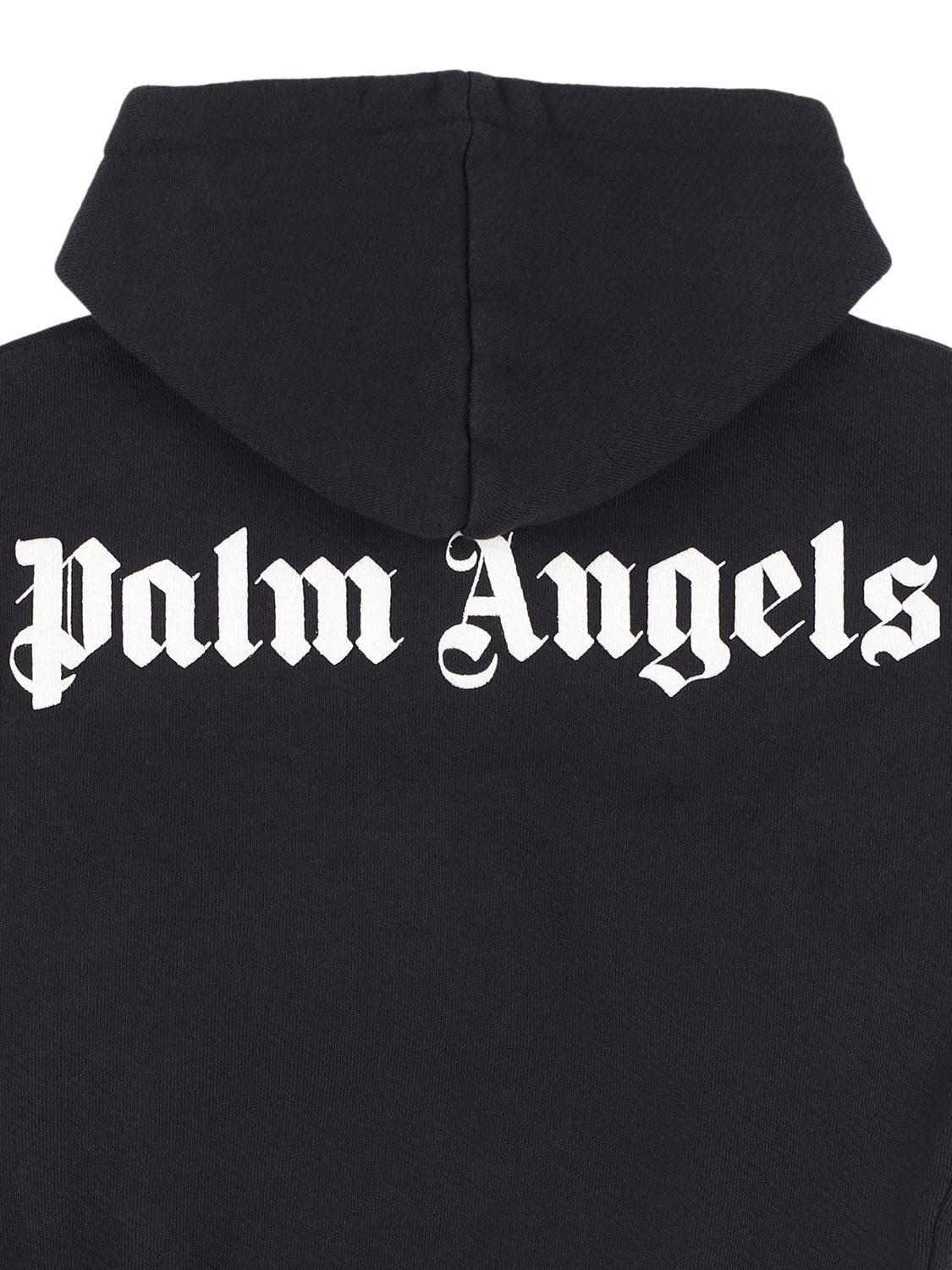 PALM ANGELS LOGO PRINT COTTON HOODIE SWEATSHIRT 