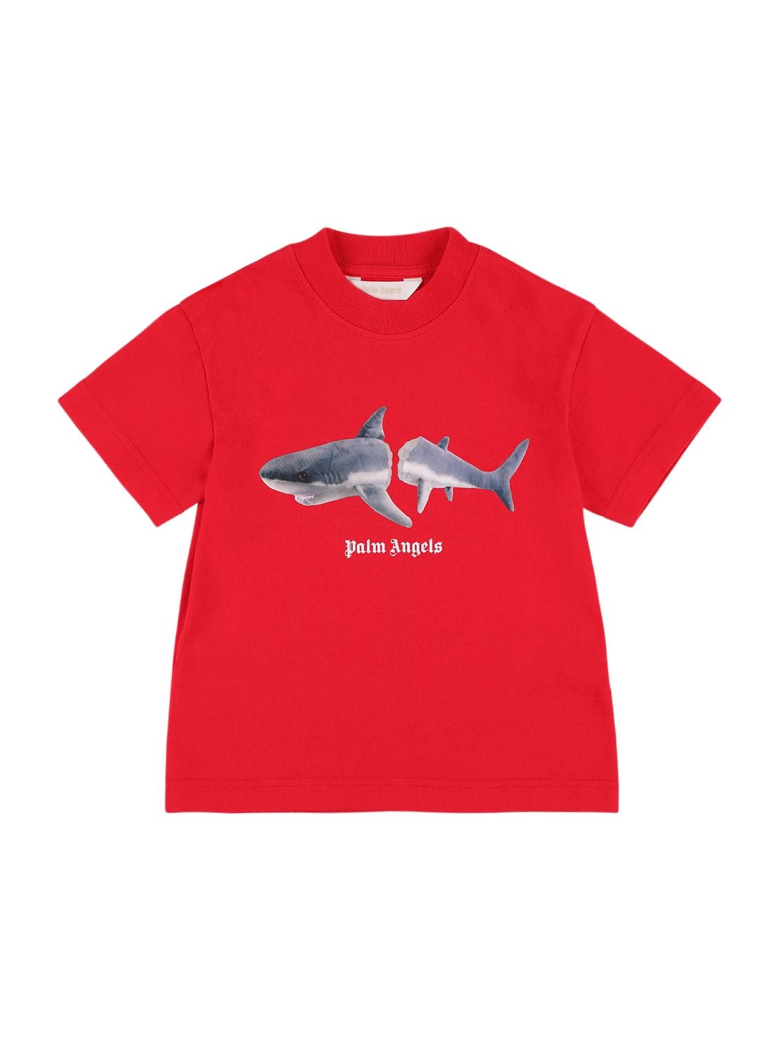 Image of Shark Print Cotton Jersey T-shirt