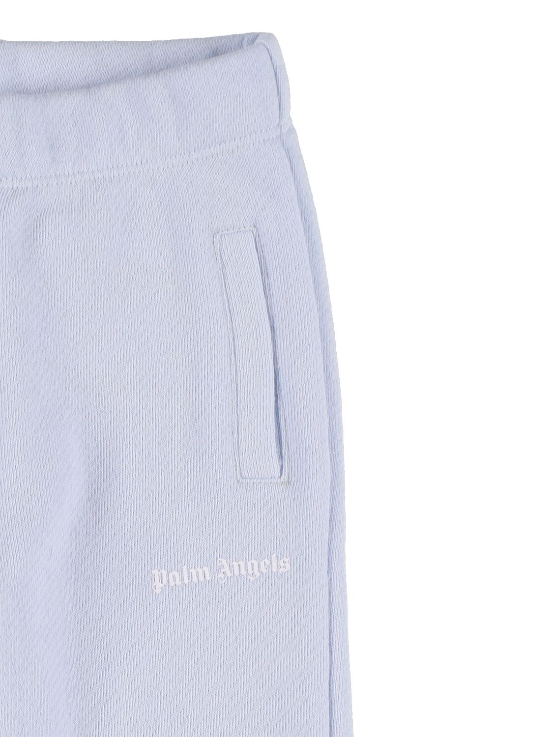 Shop Palm Angels Cotton Sweatpants W/ Logo In Light Blue