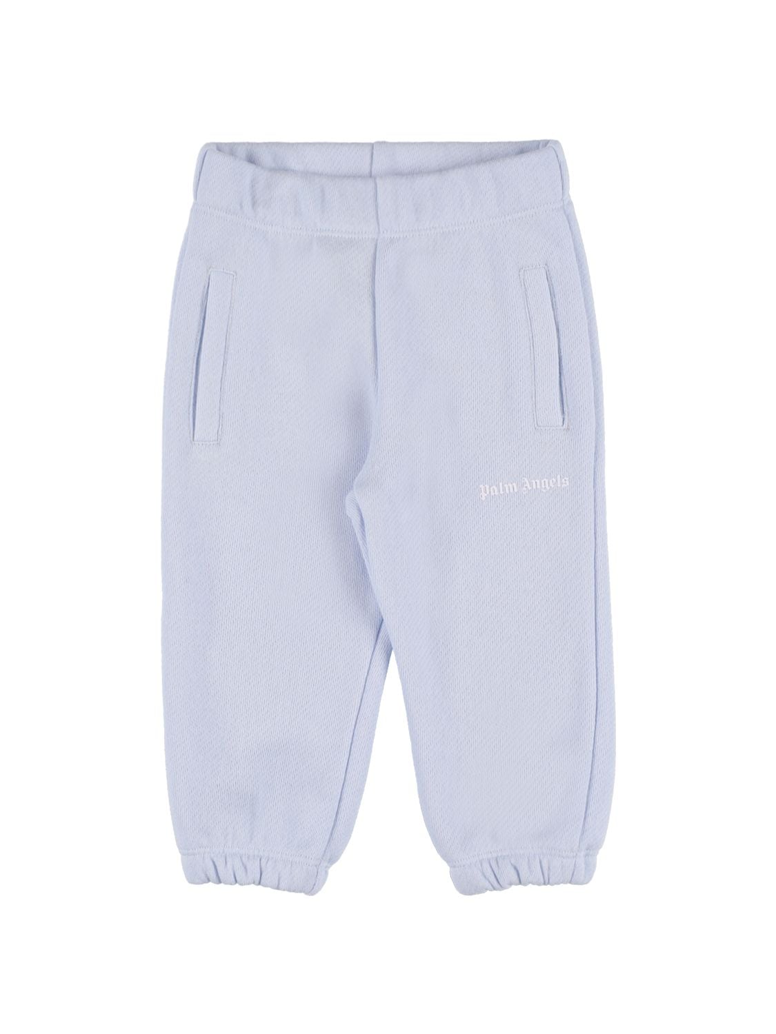 Palm Angels Babies' Cotton Sweatpants W/ Logo In Light Blue