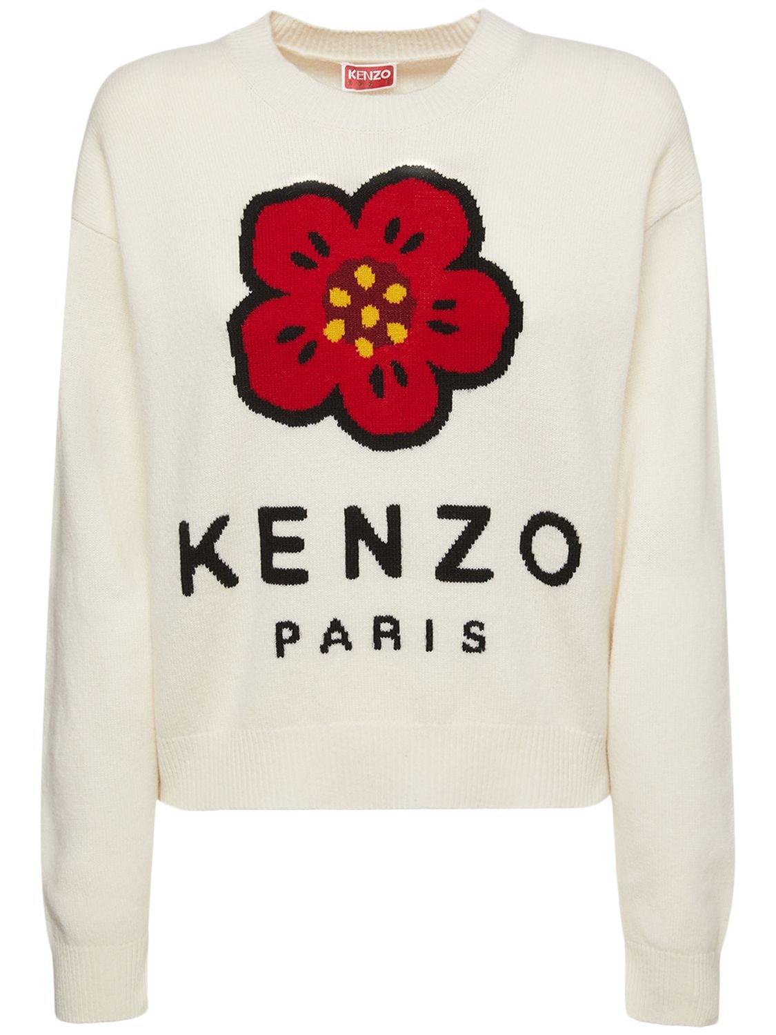 Kenzo Logo Comfort Wool Jumper In White