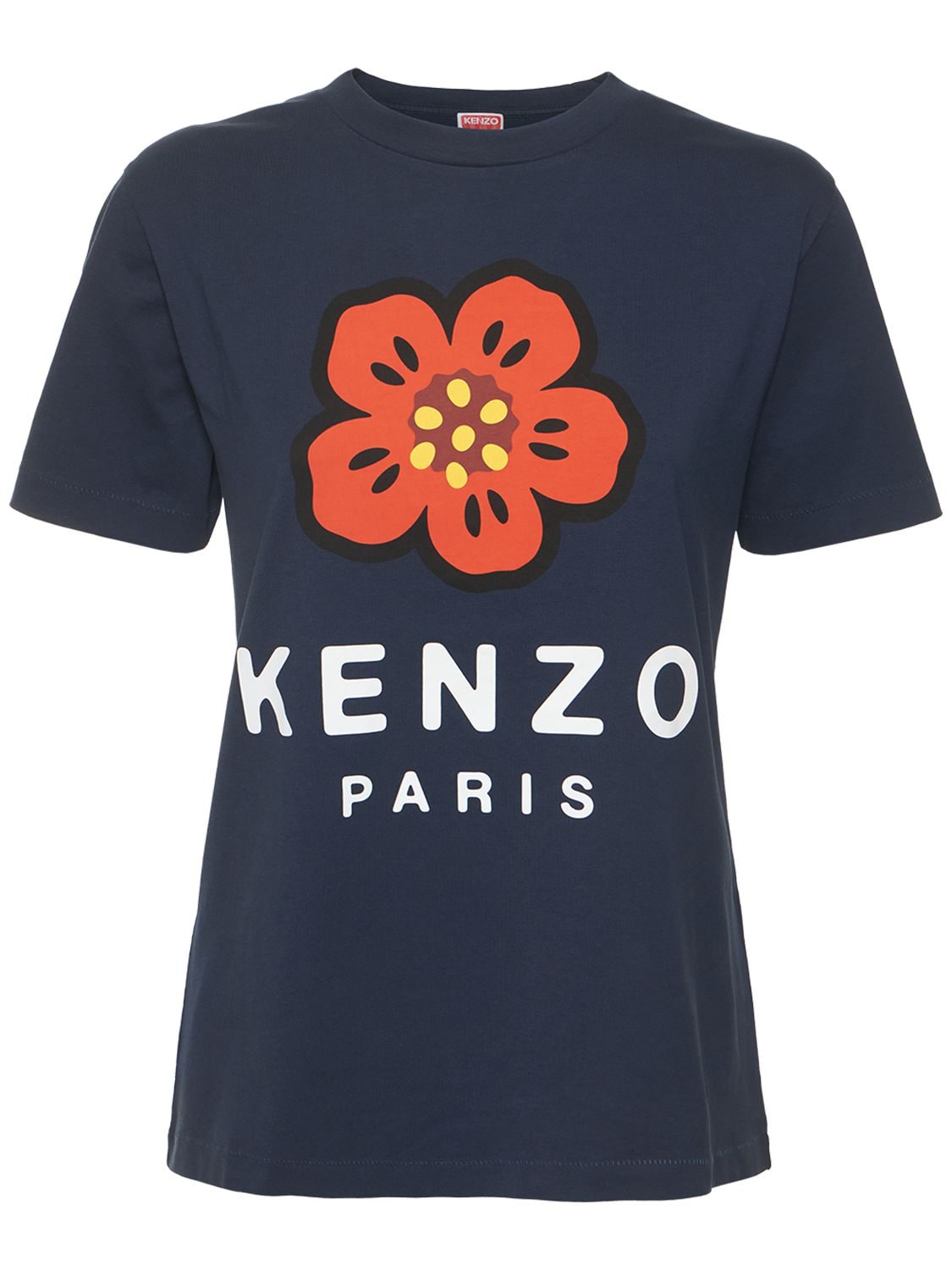 KENZO PARIS Printed Logo Loose Cotton Jersey T-shirt