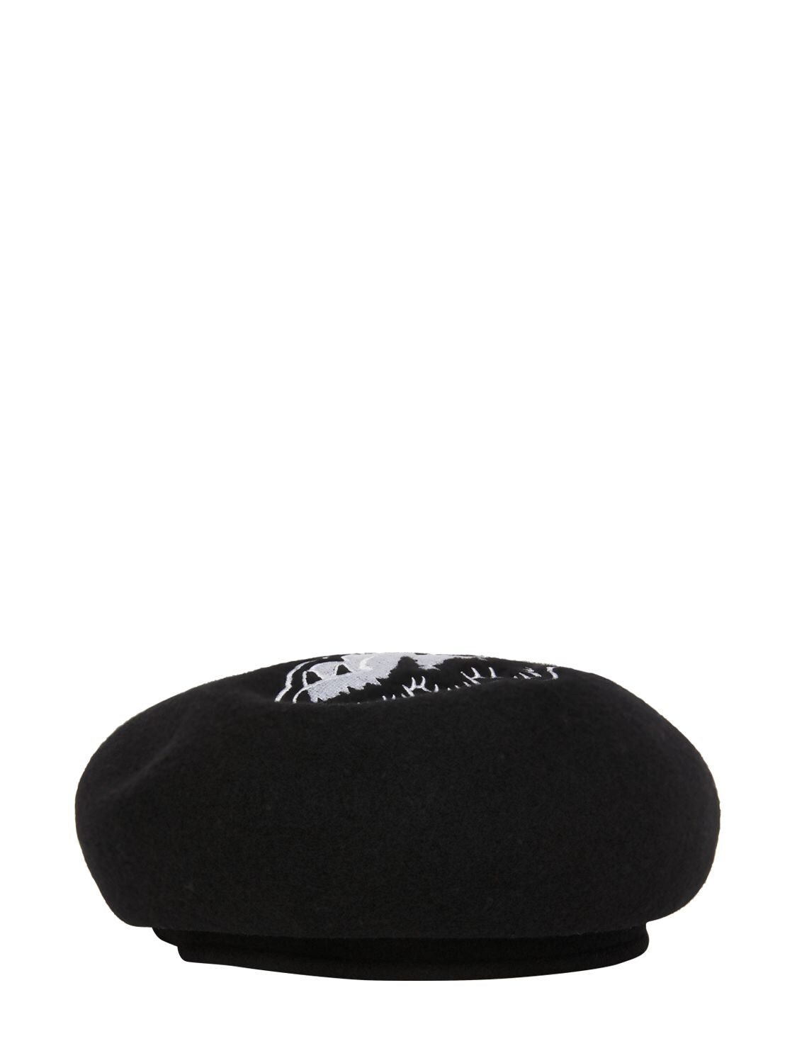 Kenzo Embroidered Logo Wool Beret In Black
