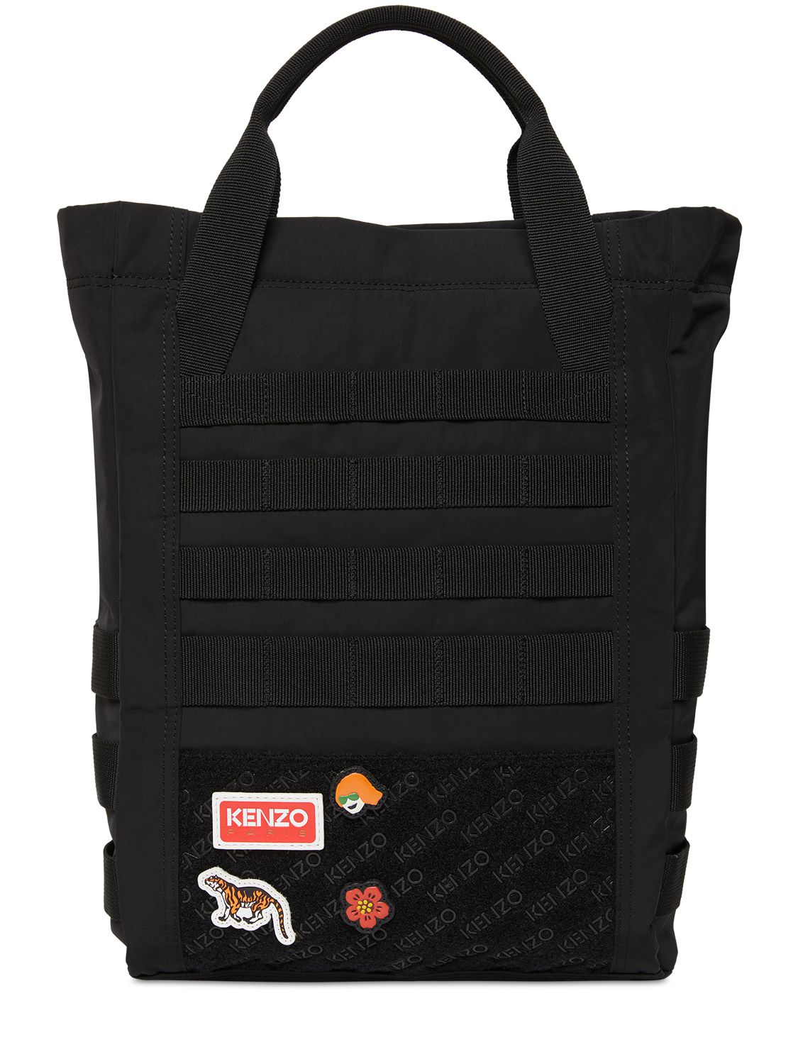 Kenzo Nylon Canvas Tote Bag In Black ModeSens