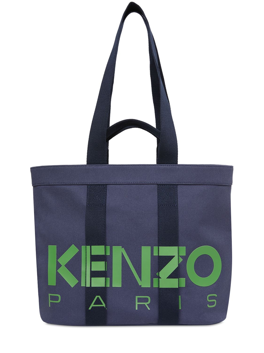 Kenzo Large Logo Cotton Canvas Tote Bag In Midnight Blue ModeSens