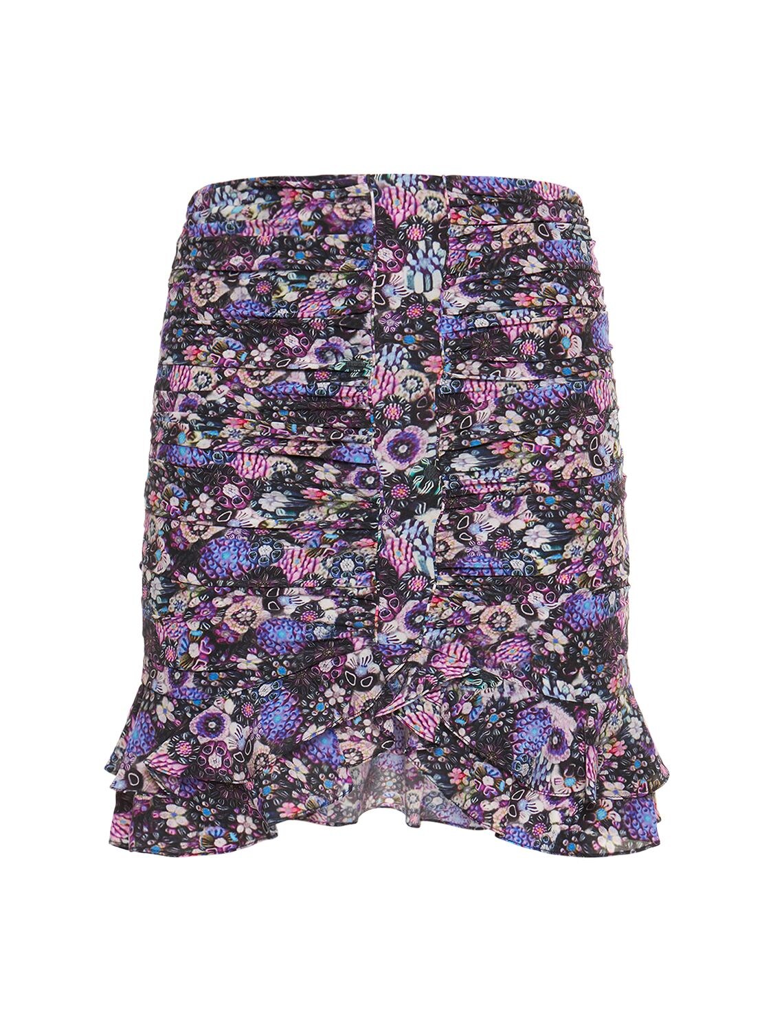 ISABEL MARANT MILENDI PRINTED STRETCH SILK MINI SKIRT